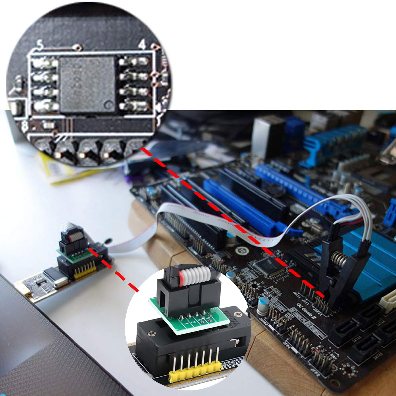 SOIC8 SOP8 Flash Chip IC CH341A programmatore USB per EEPROM, programmatore USB BIOS + clip SOP8 + adattatore SOIC8