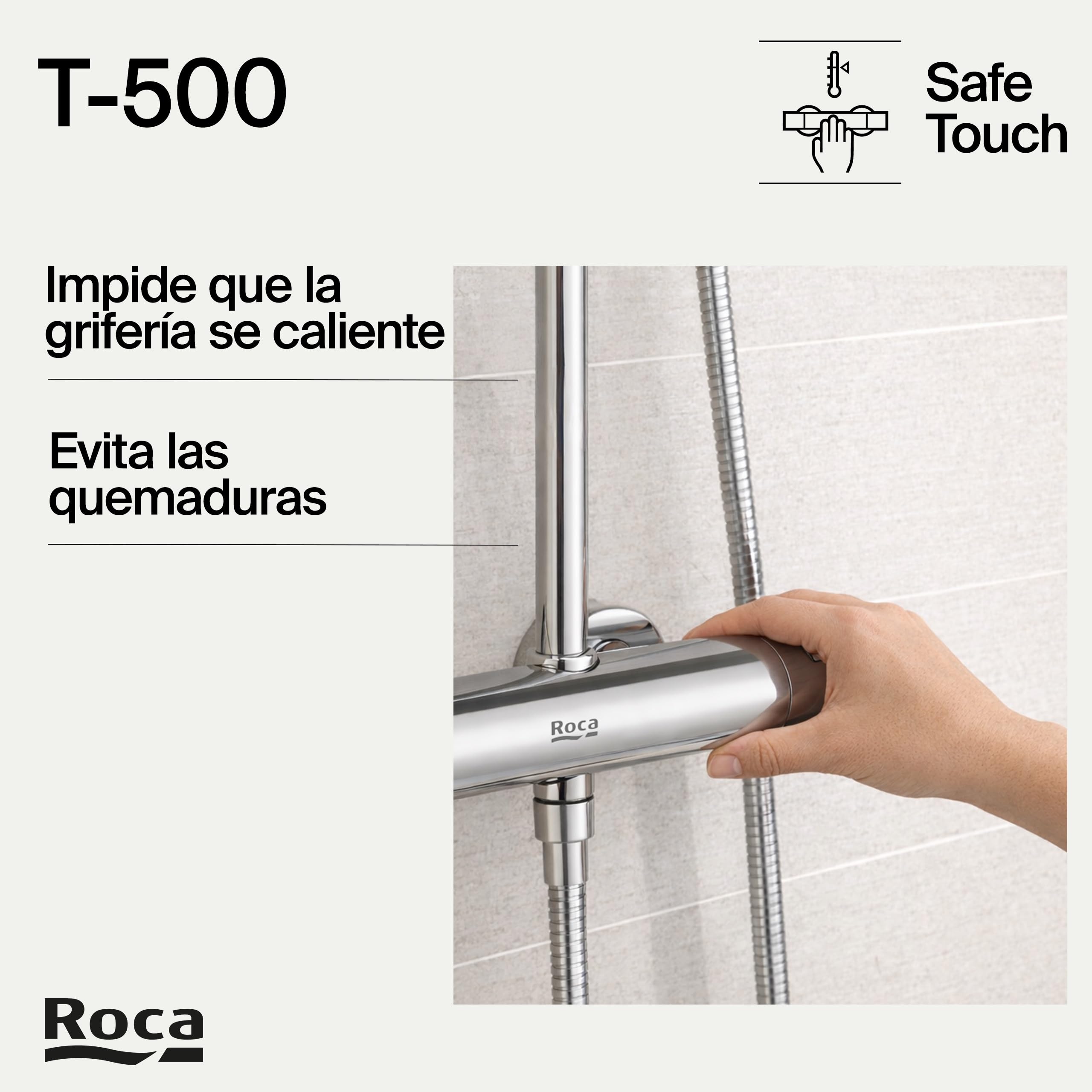 Roca,T-500,Grifería termostático exterior para ducha,A5A2E18C00