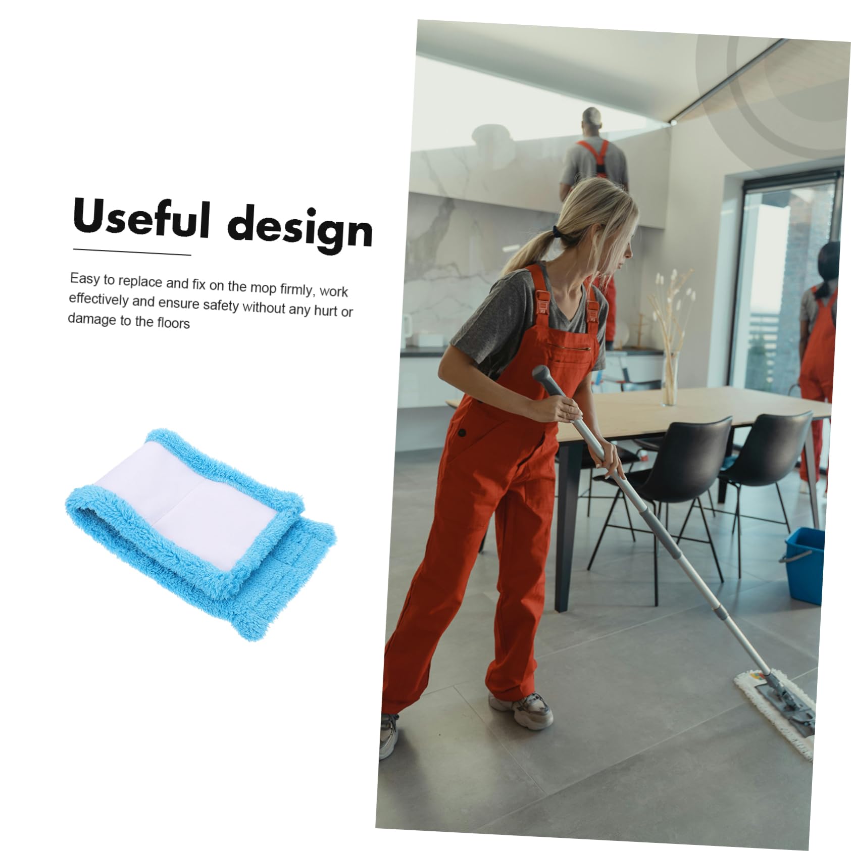 KALLORY Mop Head Refill Replacement Mop Pad Covers for Household Commercial Use