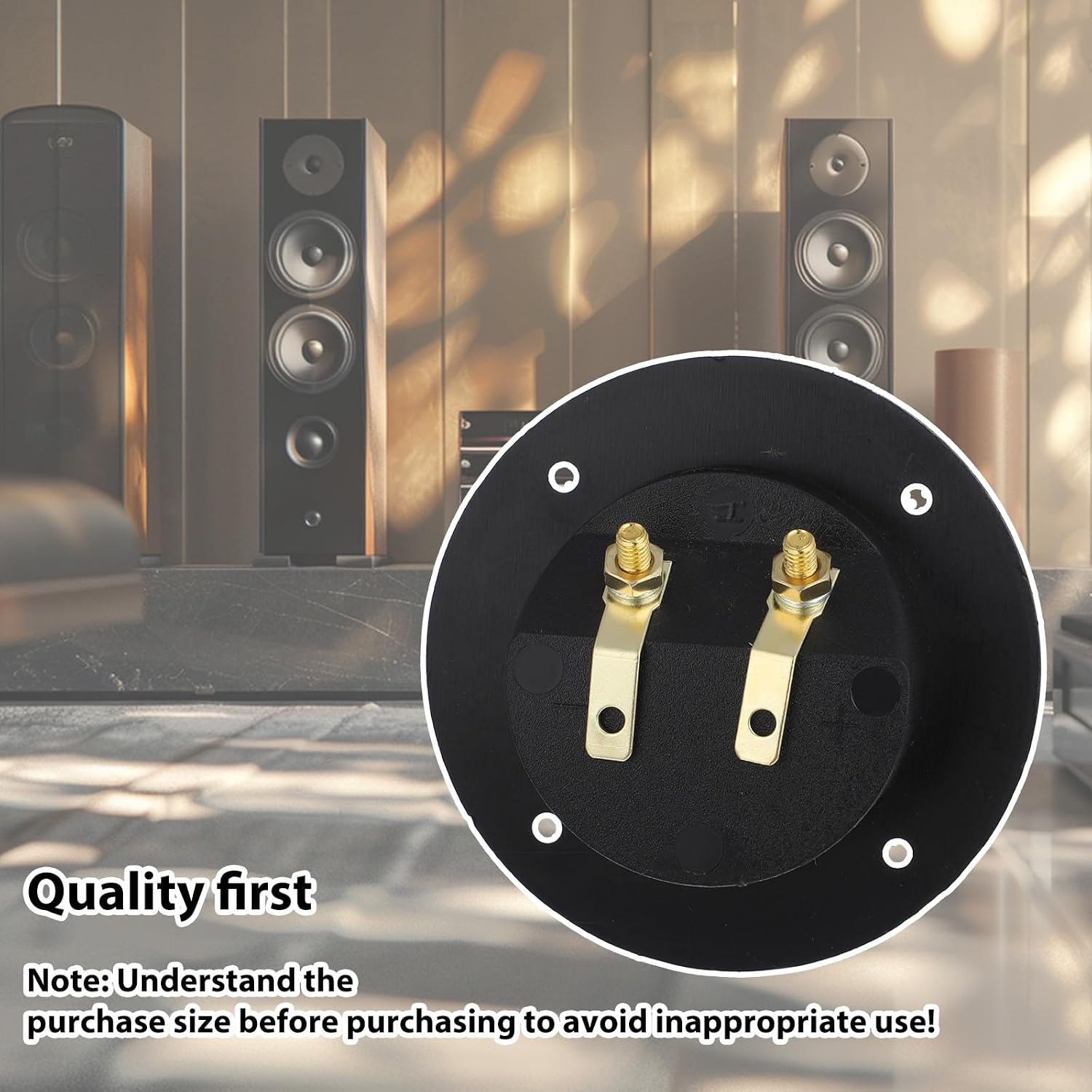 2 Pcs 3 Inch Speaker Box Terminal Cup Round Speaker Wire Connector Double Binding 2 Way Spring Loaded Jacks Subwoofer Box Terminal Plugs Binding Post Cup Connectors for Home Car Stereo