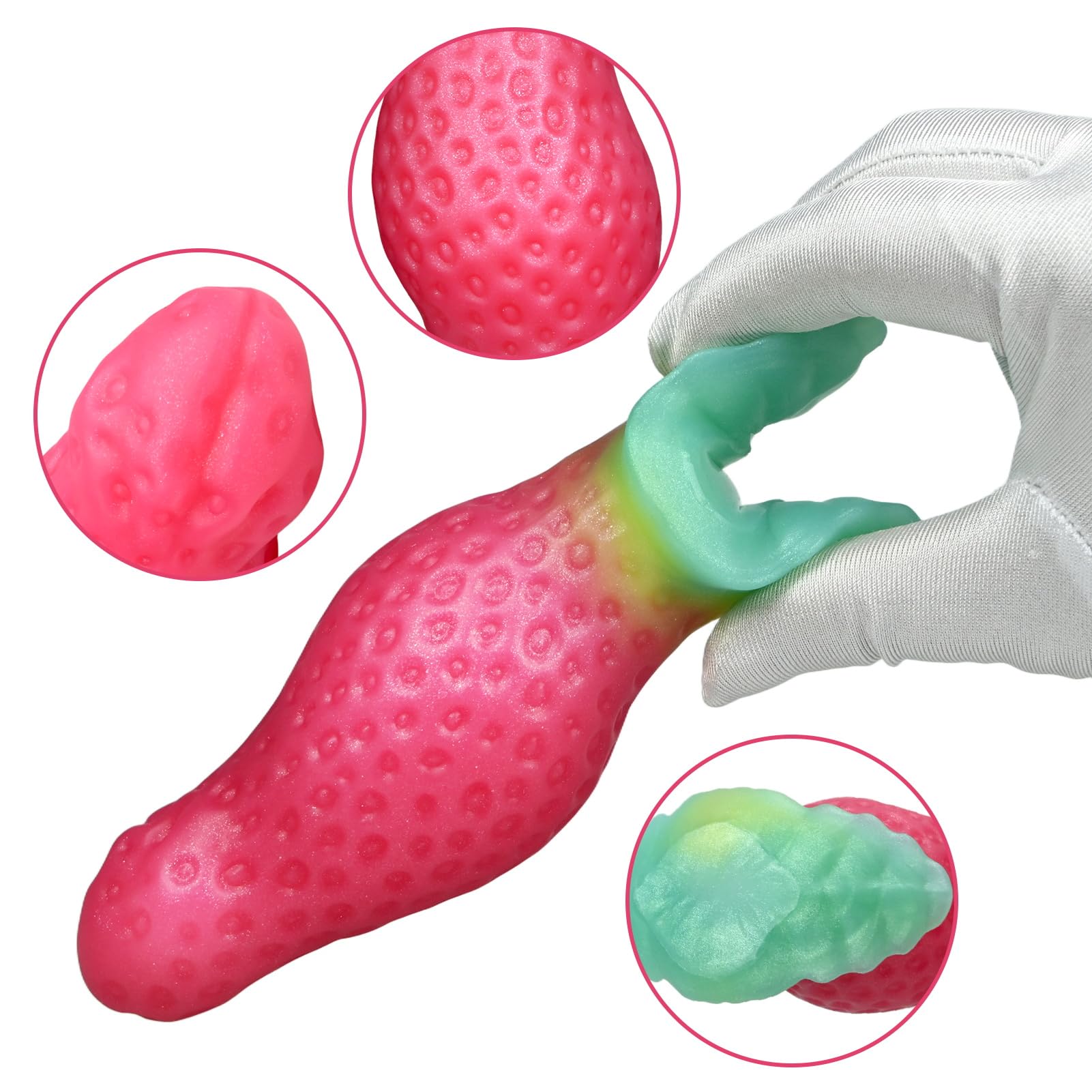 Soft Strawberry Butt Plug Anal Stretcher Prostate Massager Liquid Silicone Realistic Dildo G-spot Stimulation Anal Sex Toys for Advanced Men Women Couple Romi (): S