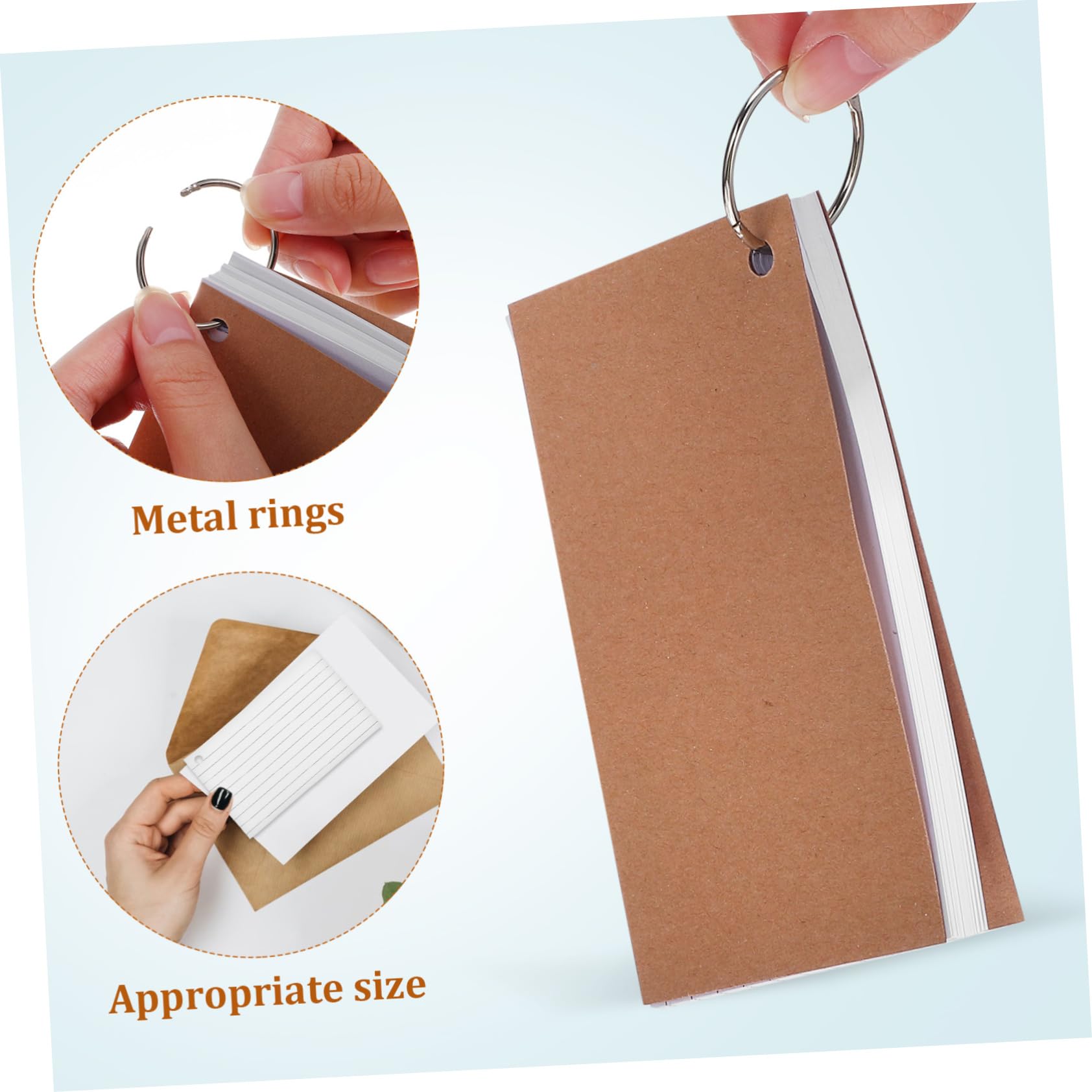 SHINEOFI 12 Stk Ring Karteikarten 3x5 Karteikarten Notizbuch Memo-Notizkarten mehrfarbige Lernkarten taschenkarten in großen Mengen farbig Papier Weiß