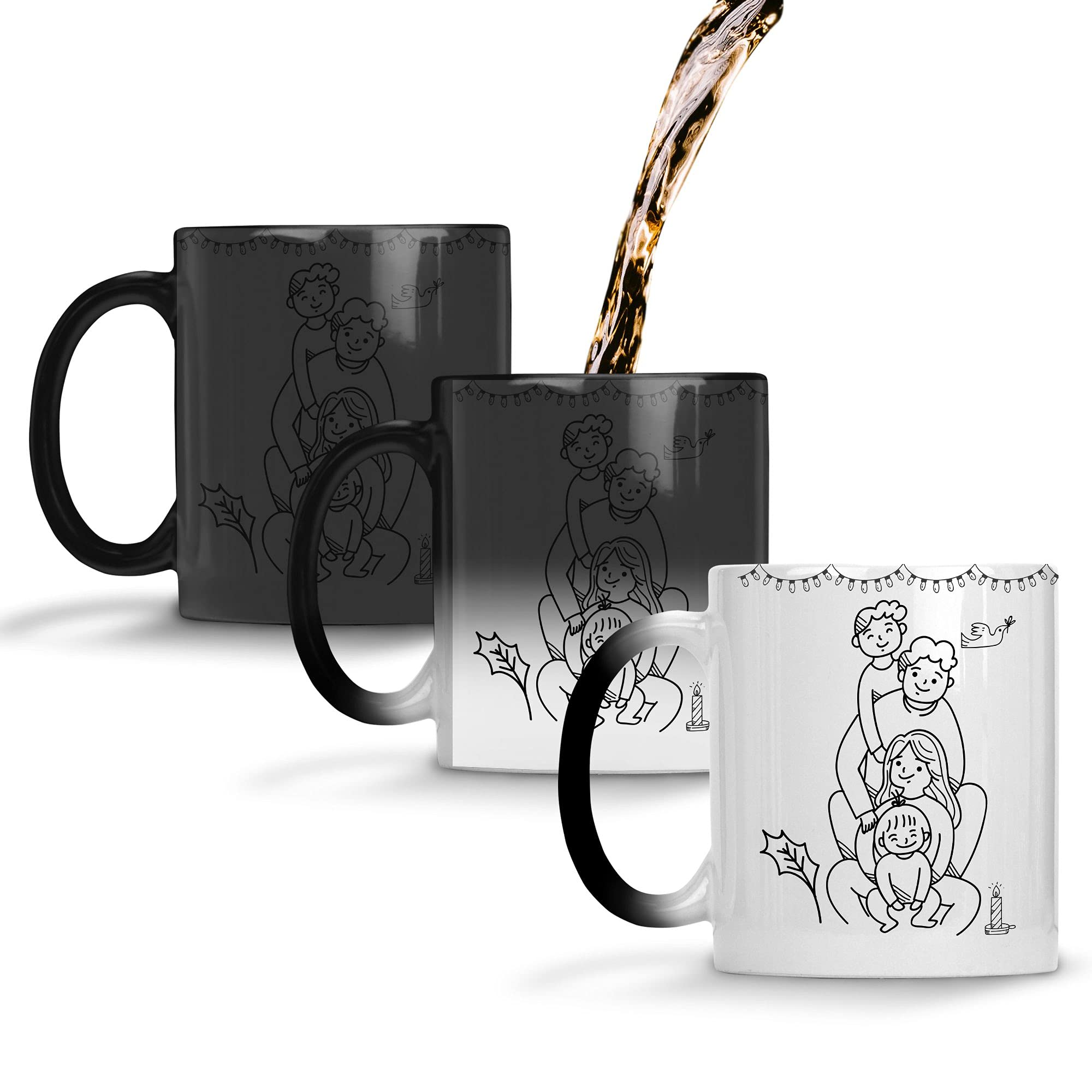 YuBingo Gift for Happy Family - Ceramic Coffee Mug, Tea Cup, Enjoy Little Things (Colour Changing Magic Coffee Mug, Tea Cup, 320ML)