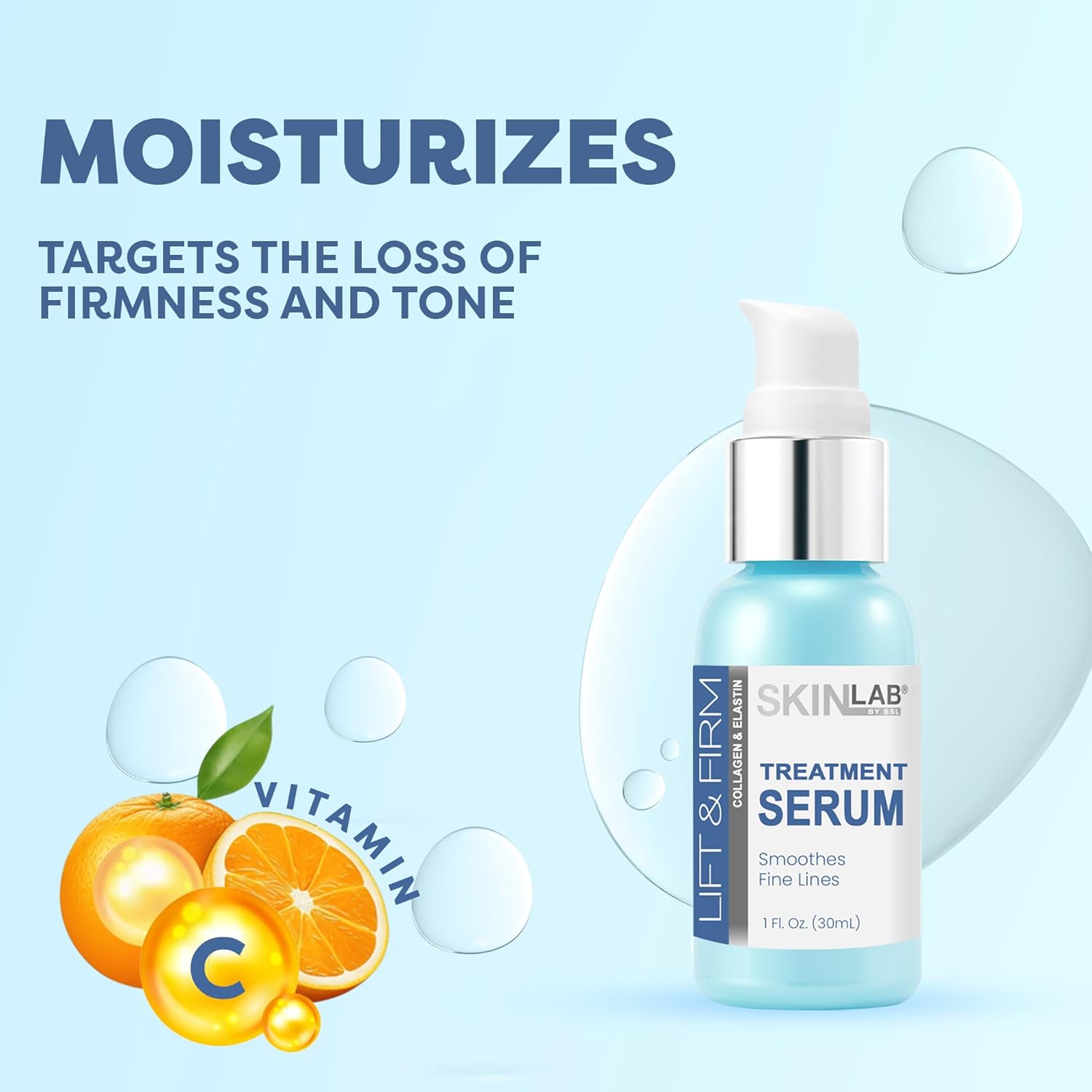 SKIN LAB Lift & Firm Serum – Collagen, Vitamin C & E, Dark Spot & Acne Scar Treatment, Hydrating Formula for Women, 1 oz - Image 3