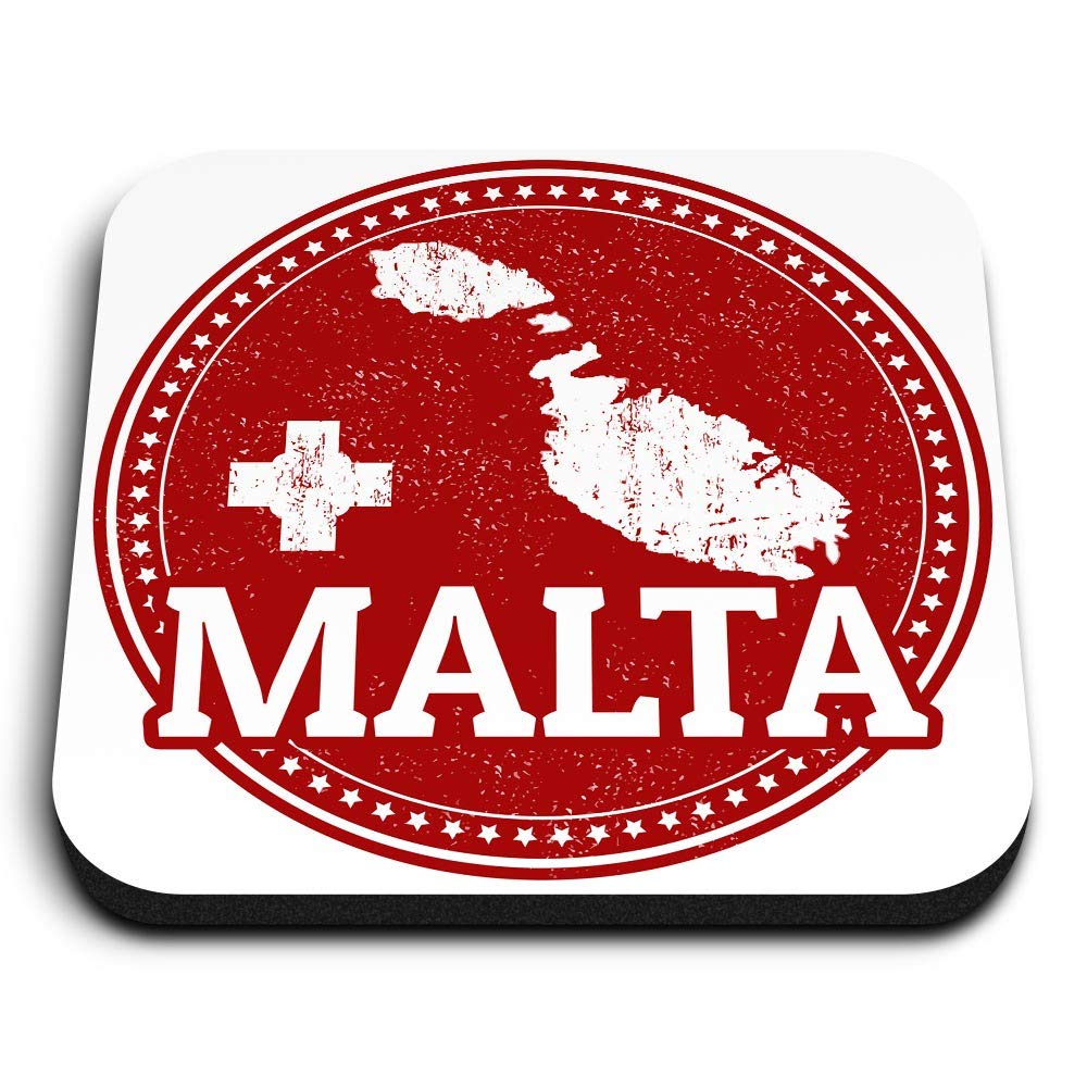 1 x Square MDF Fridge Magnet - Malta Maltese Flag Map Travel 4285