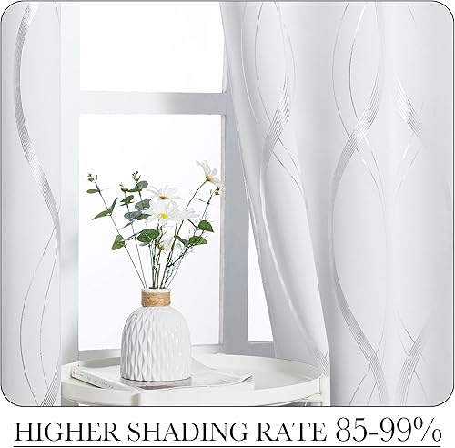 Miniatura 4 de NICETOWN Paneles de cortinas para oscurecer la habitación, 2 paneles, 42 x 40, tratamiento de ventana, con aislamiento térmico y ojales, para