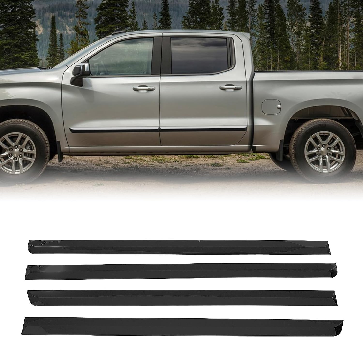 Car Door Panel Cover Trim Rocker Panels For Chevrolet Silverado 2019-2025