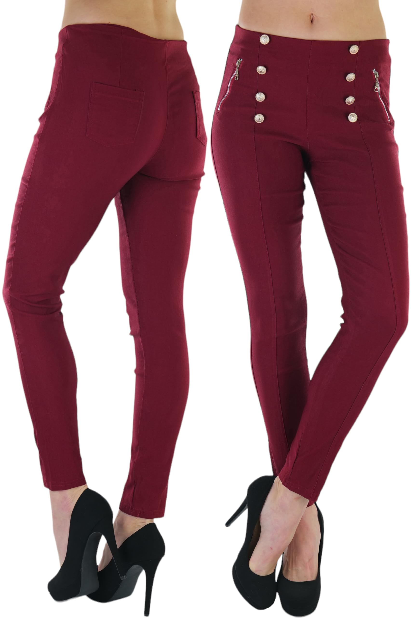 ToBeInStyle Womens Seagull Waist Skinny Ponte Leggings