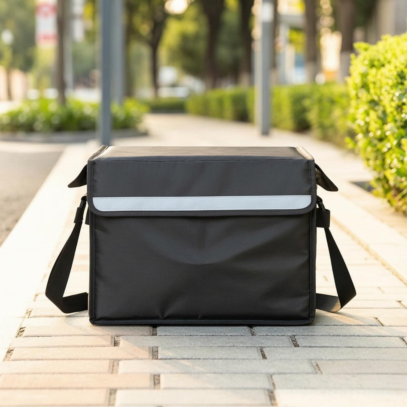 Caja Entrega Alimentos Rígida Mochila con Correas Reforzadas Aislada Bolsa Térmica para Repartidores, Repartidores, Negro, 45 Litros