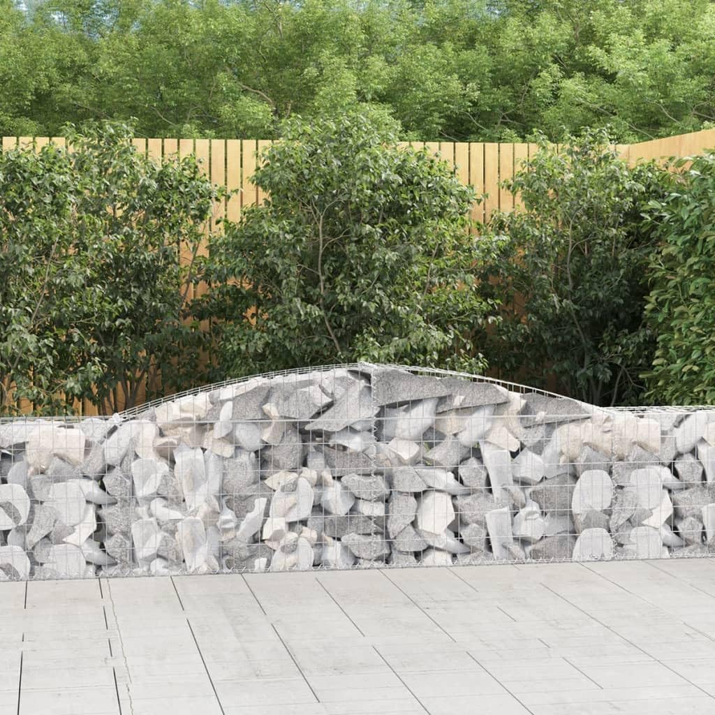 Large Rectangular Gabion Basket Silver Galvanized Iron Heavy Weight Endurance for Outdoor Garden Landscaping Retaining Walls and Decorative Barriers, Durable Construction