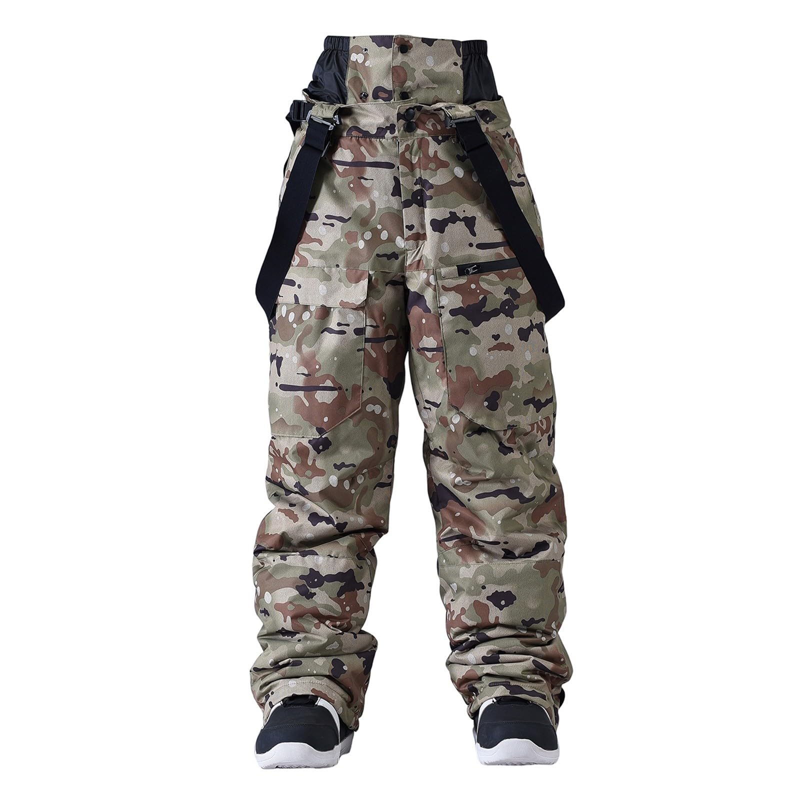 Pantaloni tattici da uomo mimetici impermeabili da sci, camminate all'aperto, escursionismo, multitasche, caldi, imbottiti, snowboard, sci, neve, per trekking, caccia, arrampicata