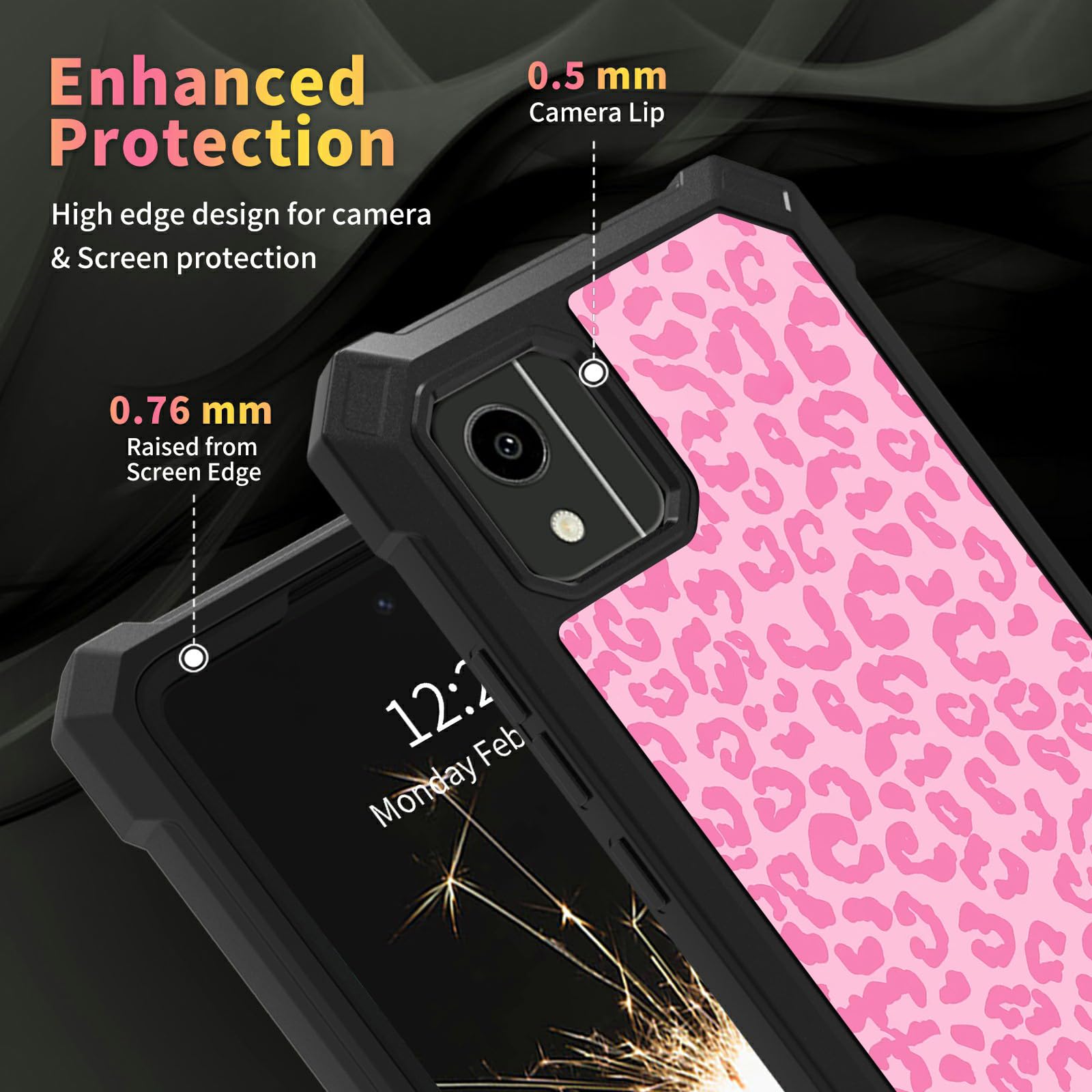 Amazon.com: SDFCVBTYU Case for Nokia C110 with Tempered Glass Screen  Protector, Full-Body Protective Shockproof Rugged Bumper Cover, Impact  Resist Durable Phone Case for Nokia C110,Pink Leopard : Cell Phones &  Accessories