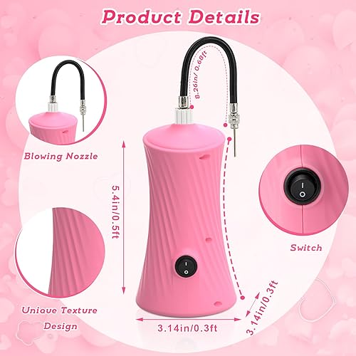 Miniatura 2 de AXHJ Bomba de aire eléctrica para globos largos y pelota deportiva, bomba de globo de aire eléctrica 2 en 1, inflador de globos para globos de