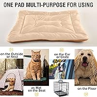Vista 29 de Dog Bed Mat Soft Comfortable Anti-Slip Bottom Pet Mat Washable Cat Kennel Crate Pad for Small Medium Large Pets 18x24in Hot Pink Beige