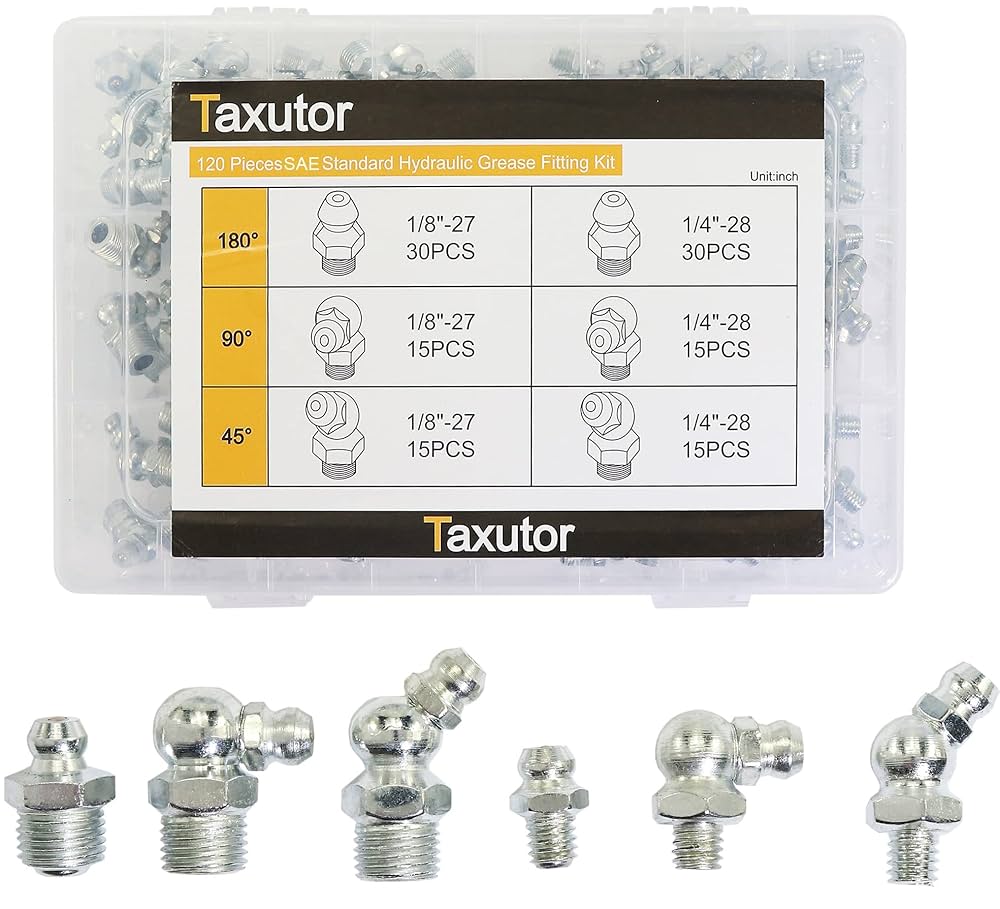 Buy Swpeet 246Pcs SAE &ap; Etric Grease Assortent Kit, Hydraulic Grease