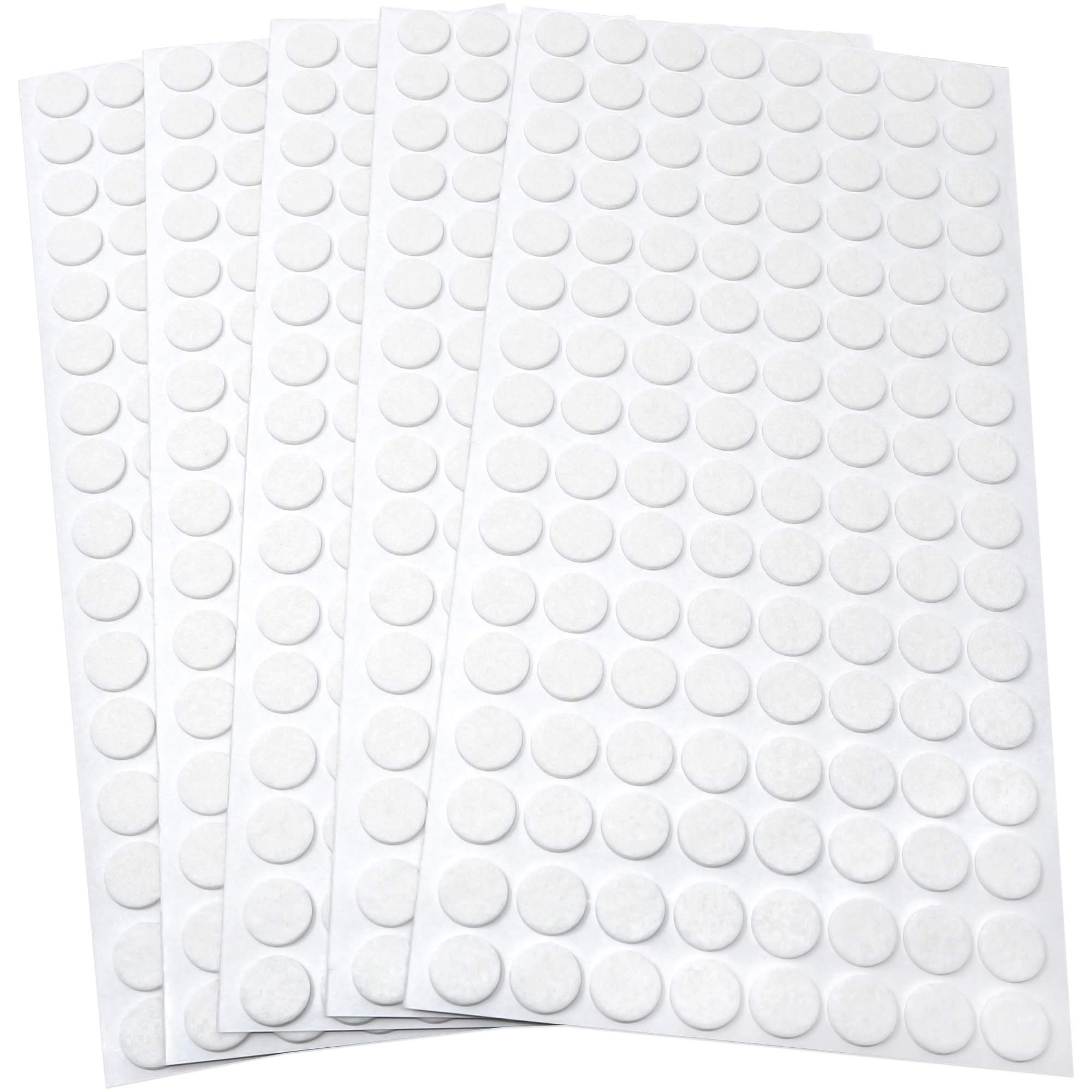 Patins en feutre blancs Ø 12 mm Adsamm ronds 1,5 mm epaisseur pour meuble