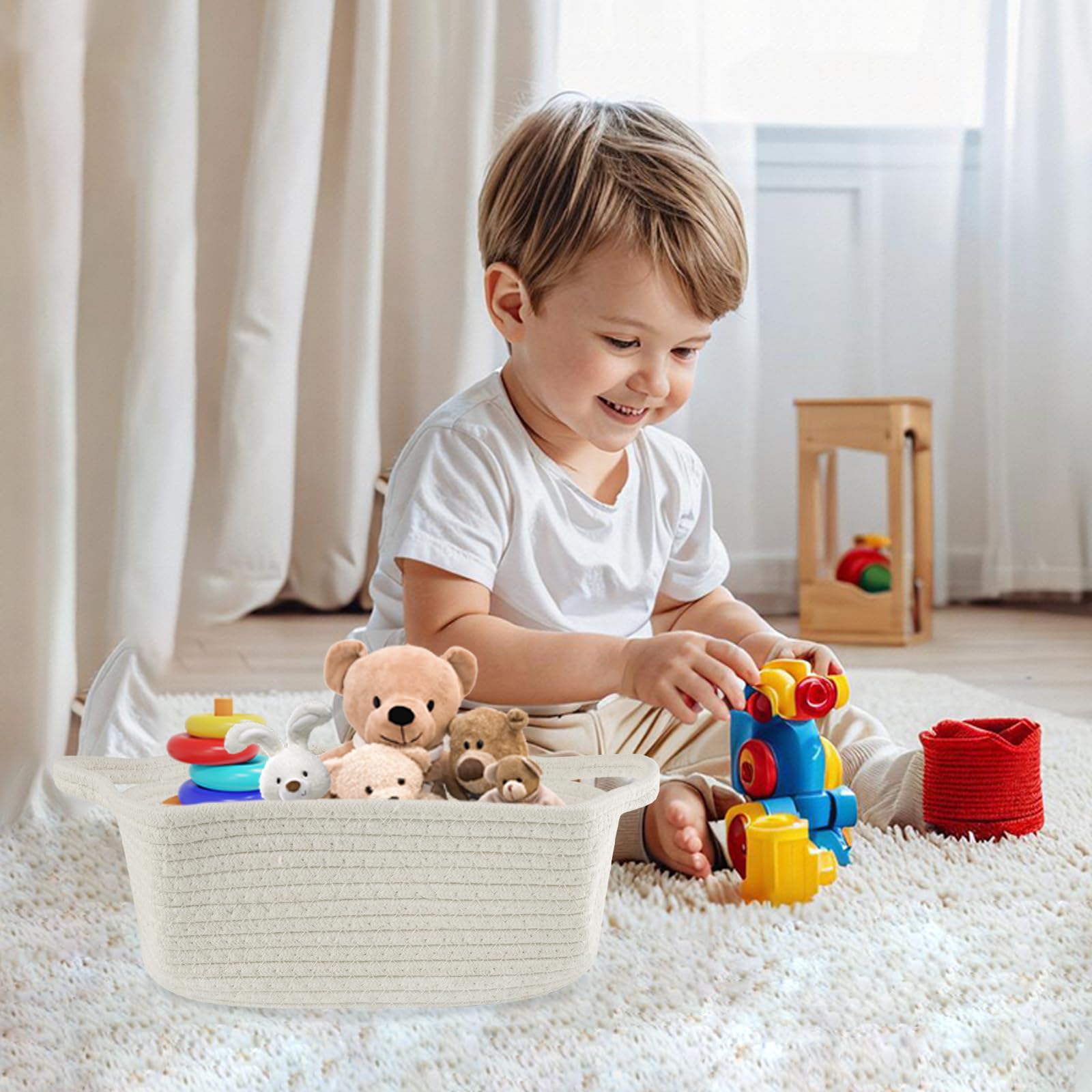 Panier Cadeau Vide À Garnir, Boite Cadeau Vide Avec Sacs Cadeaux Et Rubans, Panier Rangement Bébé Pliable Avec Poignées, Panier Garni À Offrir Pour Fête Prénatale, Anniversaire, Mariage, Pâques, Noël