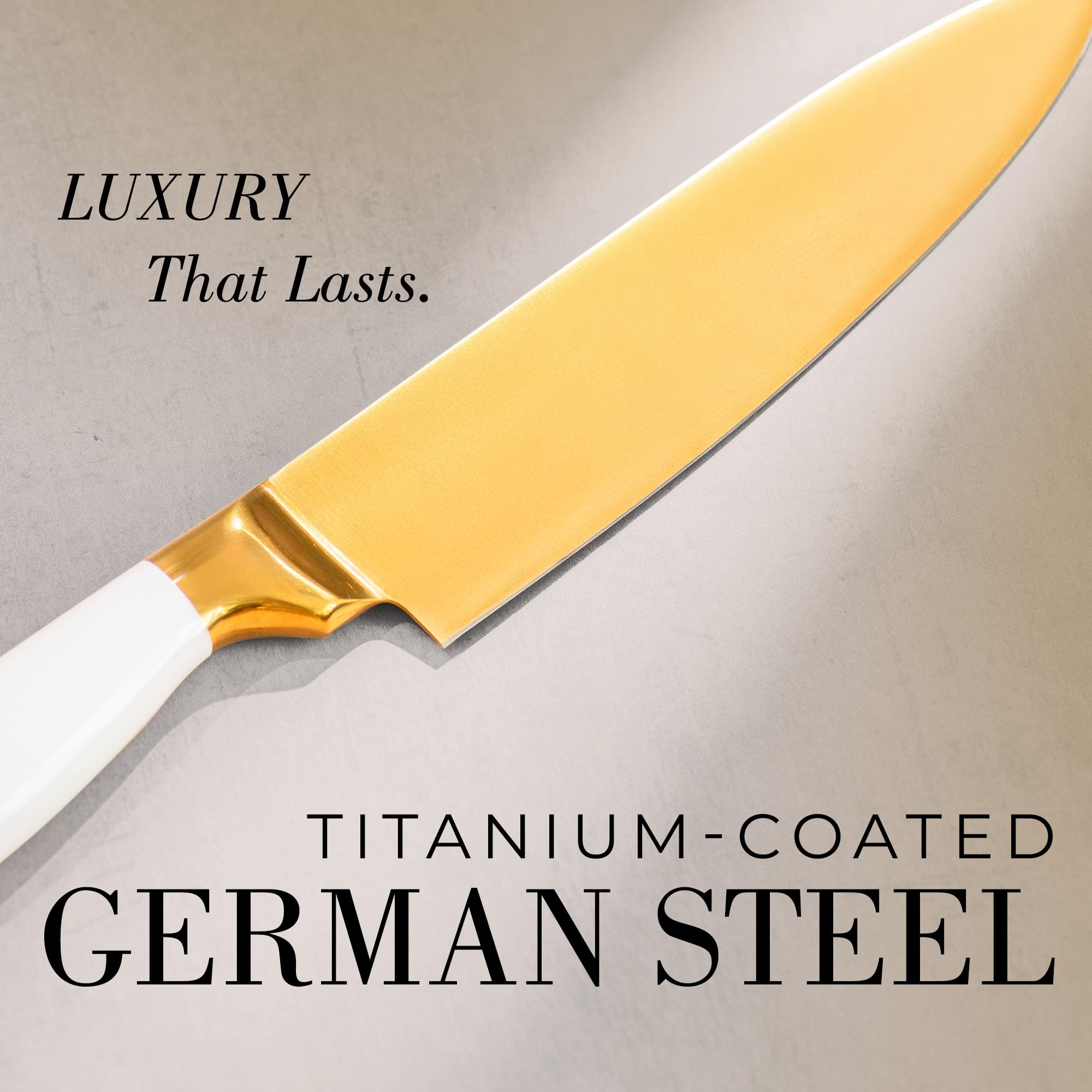 STYLED SETTINGS White and Gold Chef Knife — Amazon image 4