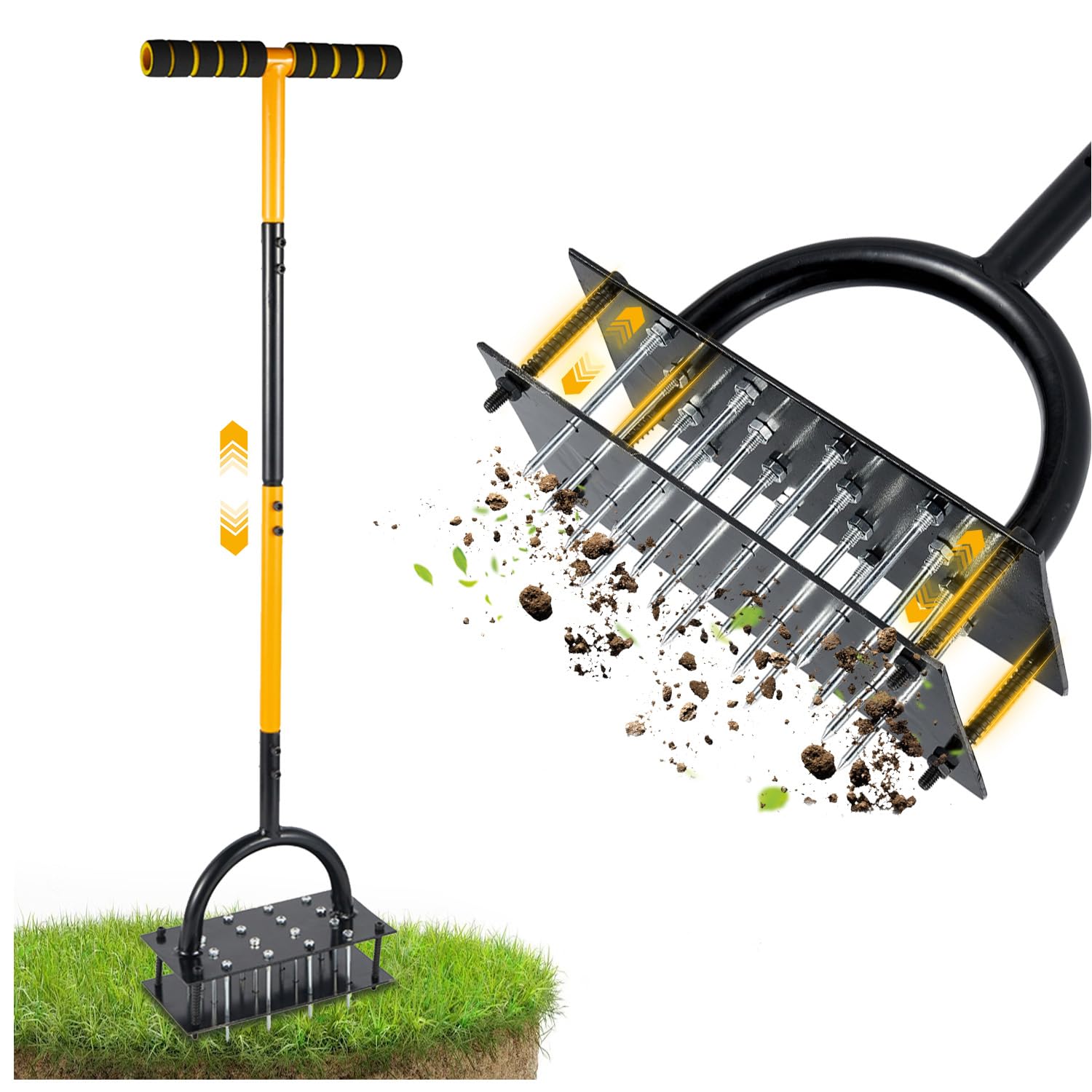 Lawn Aerator Heavy Duty Lawn Spike Aerator Tool for Garden Yard Lawn Care