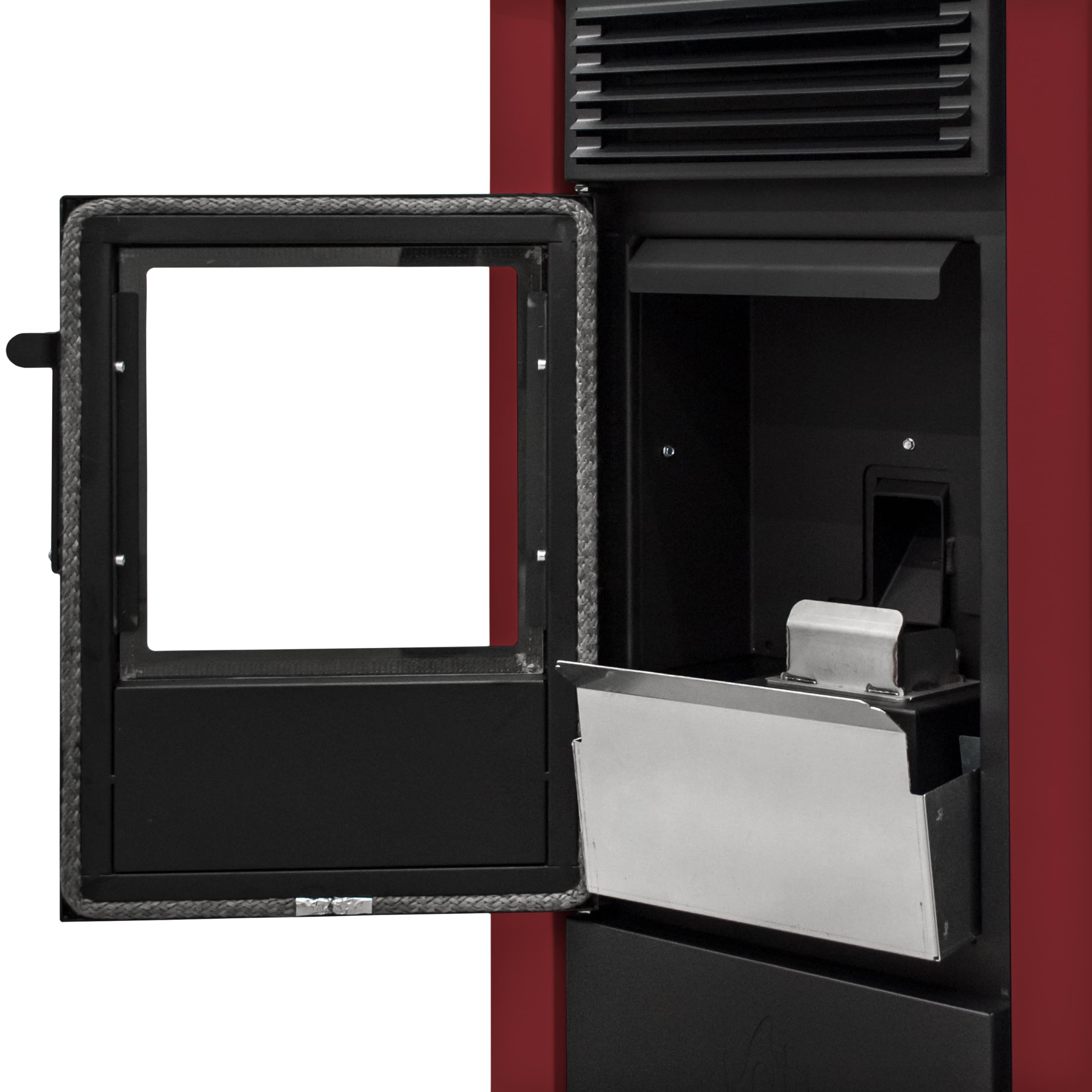 STUFE A PELLET ITALIA Alaska 10 KW WiFi | Poêle à Granulés à Air Ventilé Efficacité 91% Chauffe 85m² Autonomie 20H Programmable Contrôle à Distance WiFi 5 Vitesses et Puissances Garantie 24 Mois Rouge
