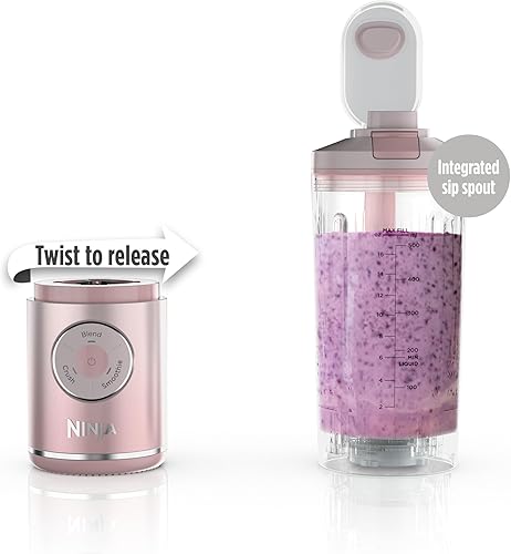 Miniatura 11 de Ninja Blast Max, licuadora portátil + Twist & Go, batido personal, mezcla, trituración de hielo, 3 programas, inalámbrico, recipiente extraíble de