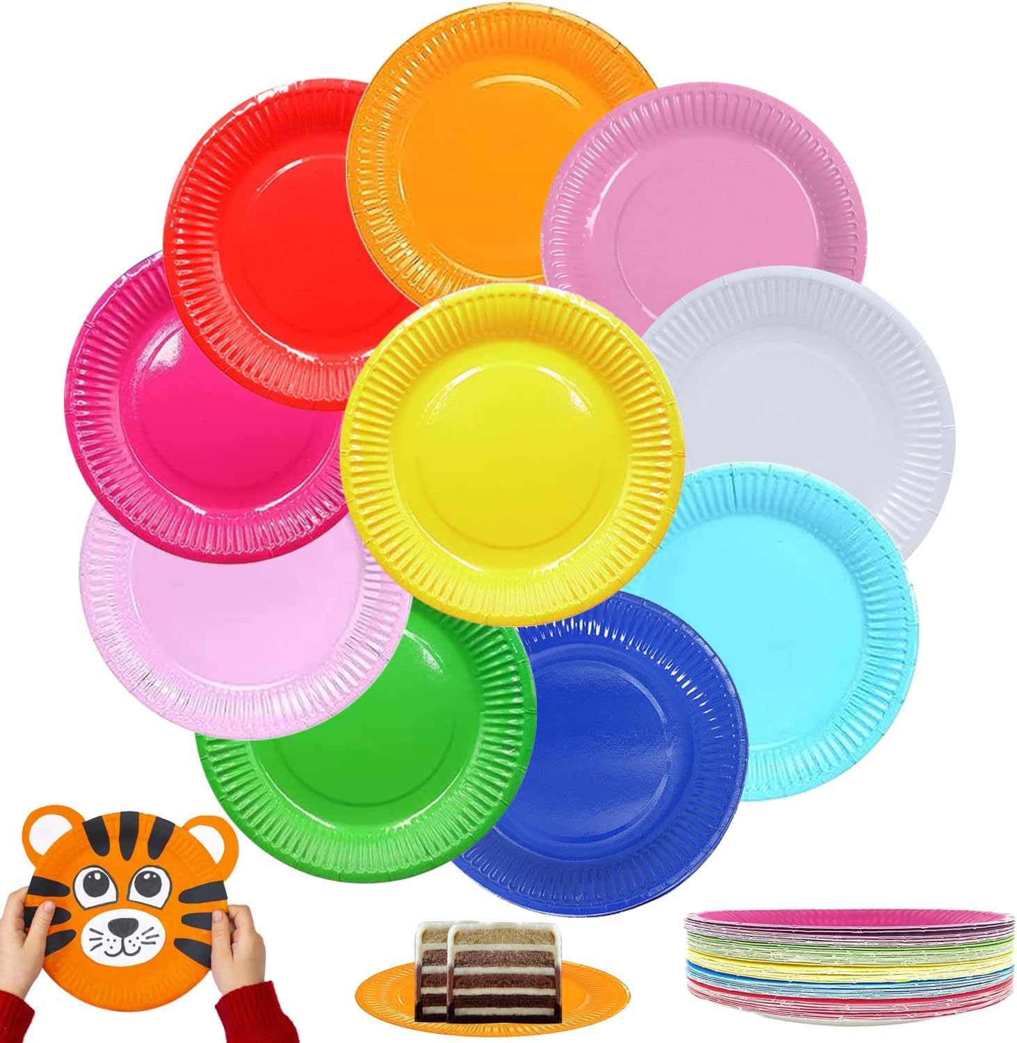 20 Piatti Di Carta Biodegradabili - Ø22.7cm, Senza Plastica, Per Feste E BBQ - Foto 5