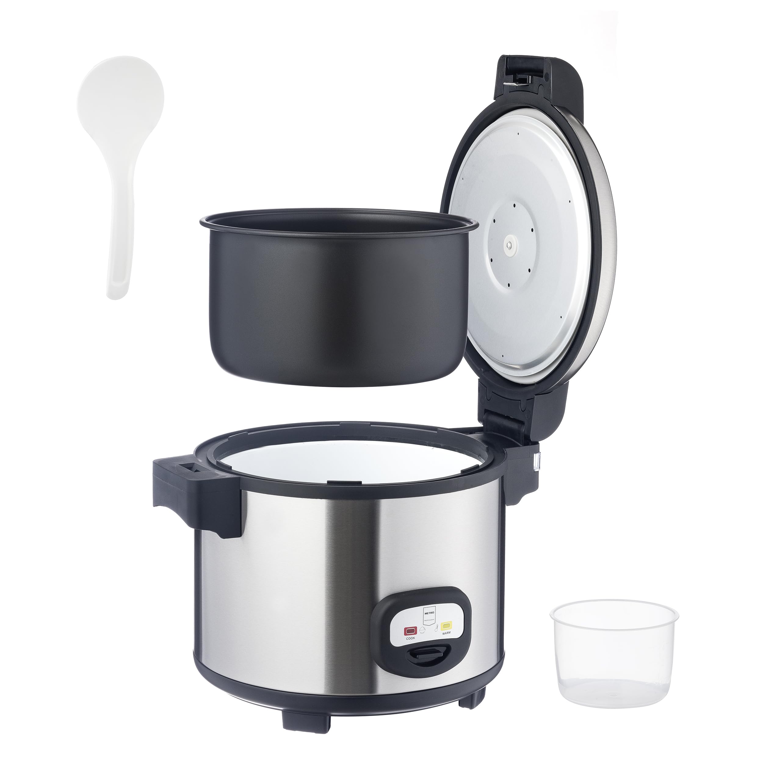 METRO Professional Olla arrocera GRC1950, 1950 W, acero inoxidable, Ø 34,7 cm, 12 L