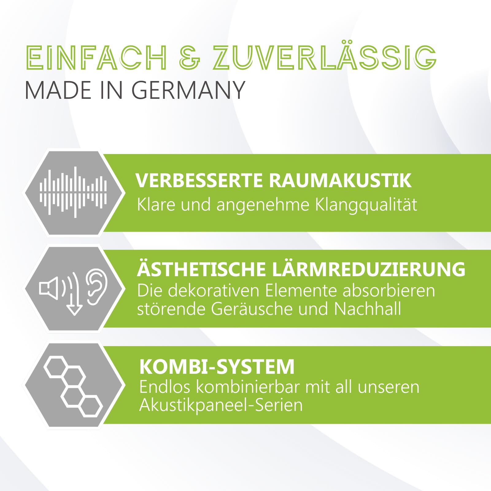 platino24 LOFT Honeycomb Schallabsorber – 9er Set – Wand & Decke – 4 Farben