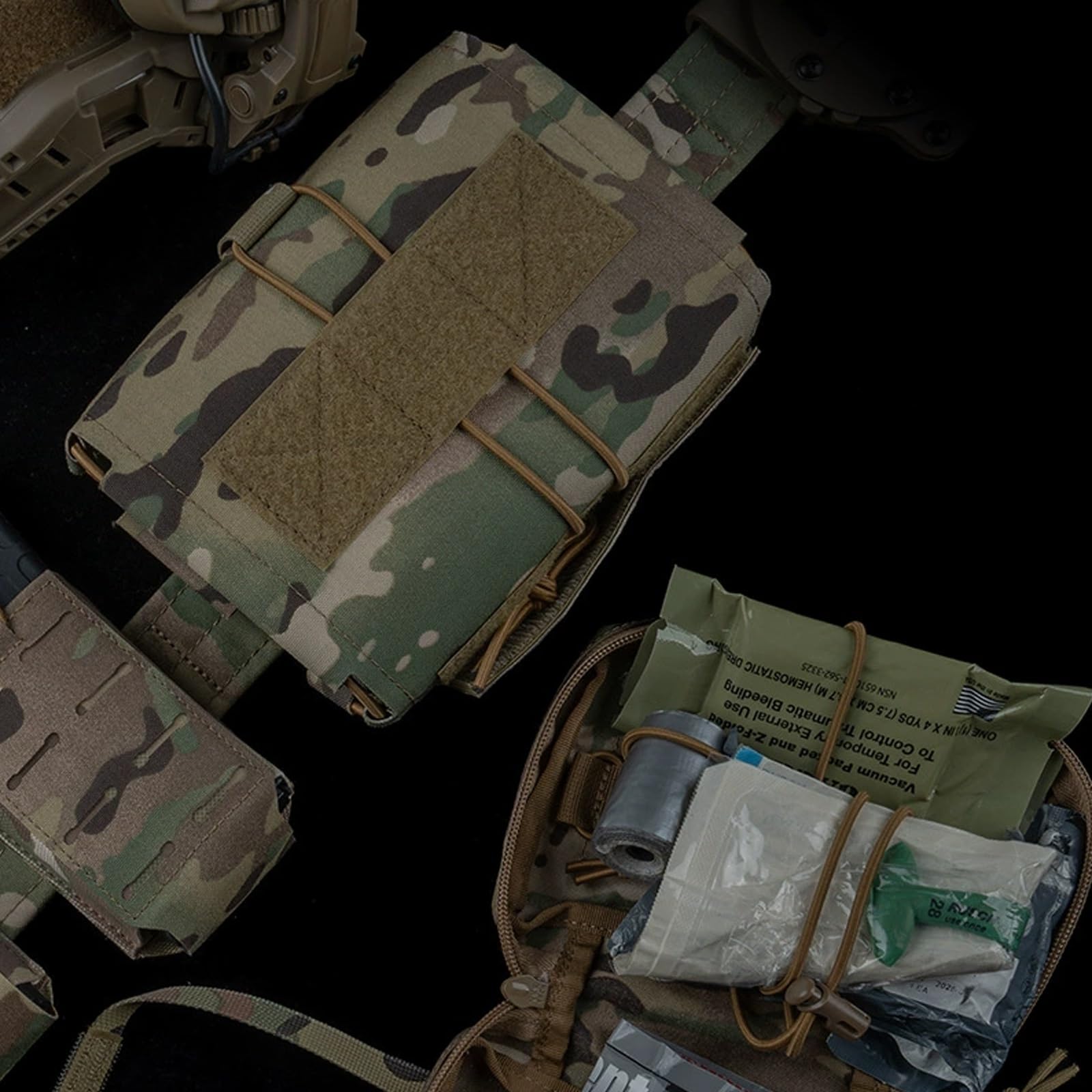 Bolsa Médica Táctica, Resistente Al Agua, Kit de Primeros Auxilios para Traumatismos, para Cinturón de Servicio Paramédicos y Supervivencia Caza y Camping