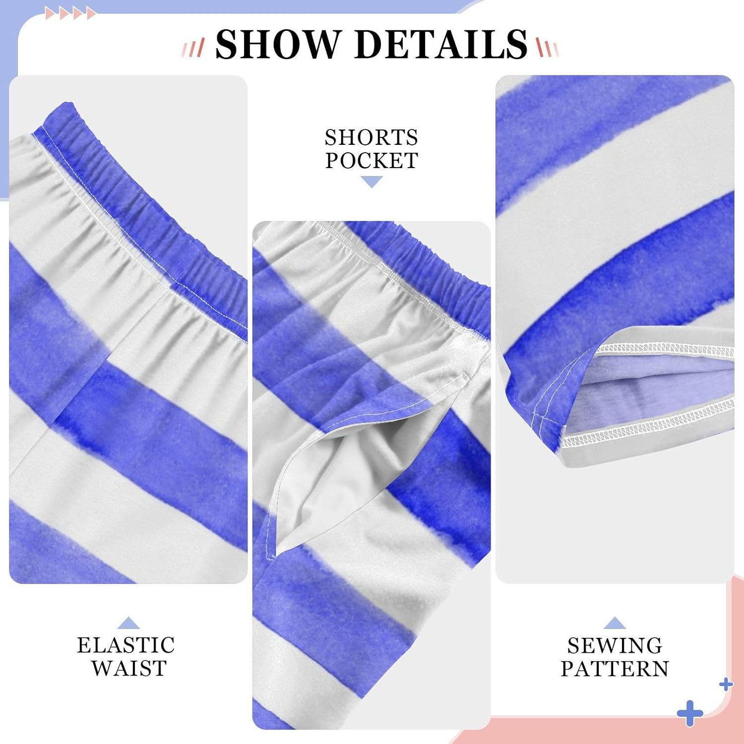Stripe Super Soft Pajama Lounge Pants Long Pajama Bottoms Sleepwear with Elastic Waist Pockets for Christmas