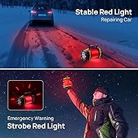 Vista 3 de Consciot - Paquete de 2 linternas LED de camping recargables, linterna portátil Consciot con 6 modos de luz, banco de energía de 3600 mAh, IPX4