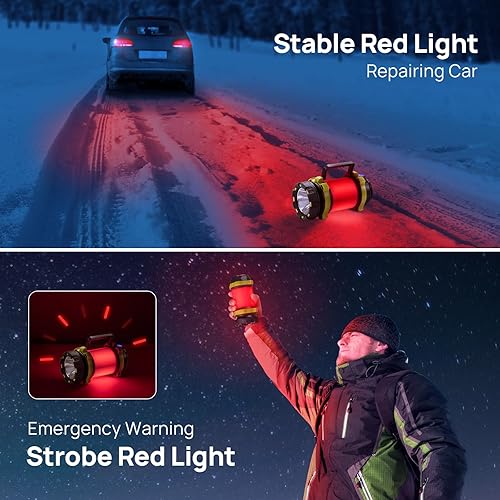 Miniatura 3 de Consciot - Paquete de 2 linternas LED de camping recargables, linterna portátil Consciot con 6 modos de luz, banco de energía de 3600 mAh, IPX4