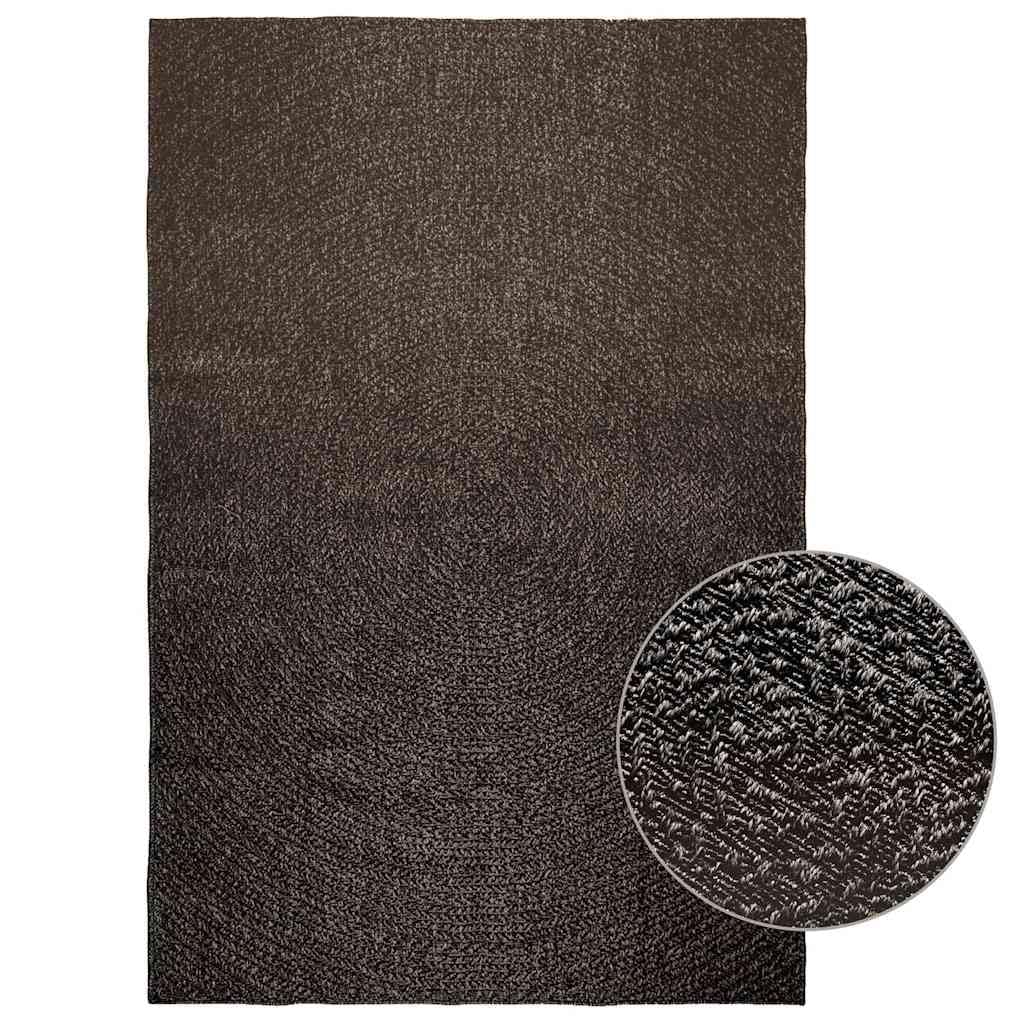 Tapis ZIZUR - 160 x 230 cm - Anthracite - Tapis d'extérieur robuste aspect jute pour terrasse, balcon et salon - Revêtement de sol facile d'entretien en polypropylène