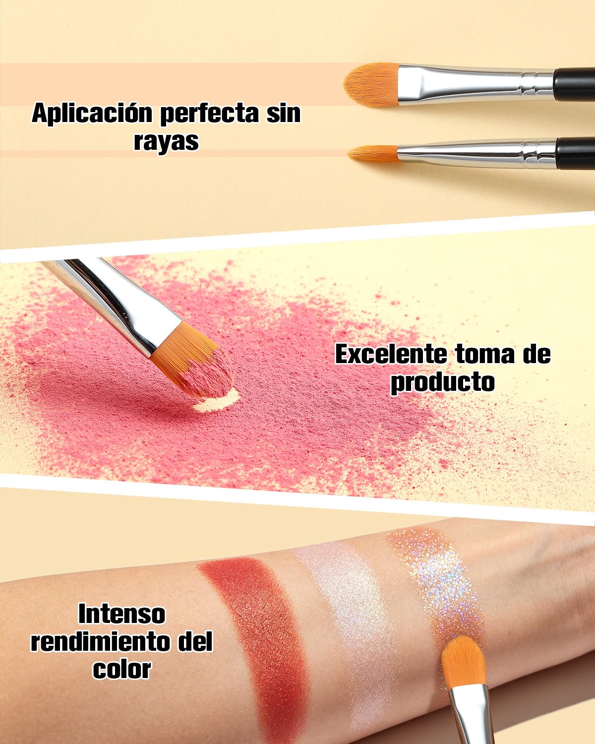 EIGSHOW Pincel aplicador de imprimación de sombra de ojos para mezclar, corrector, herramientas profesionales E828