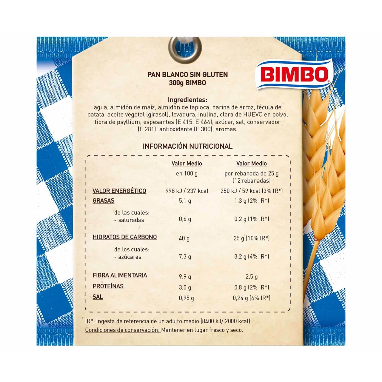 BIMBO Glutenfreies Weißbrot, BIMBO 300 g, 3er-Pack