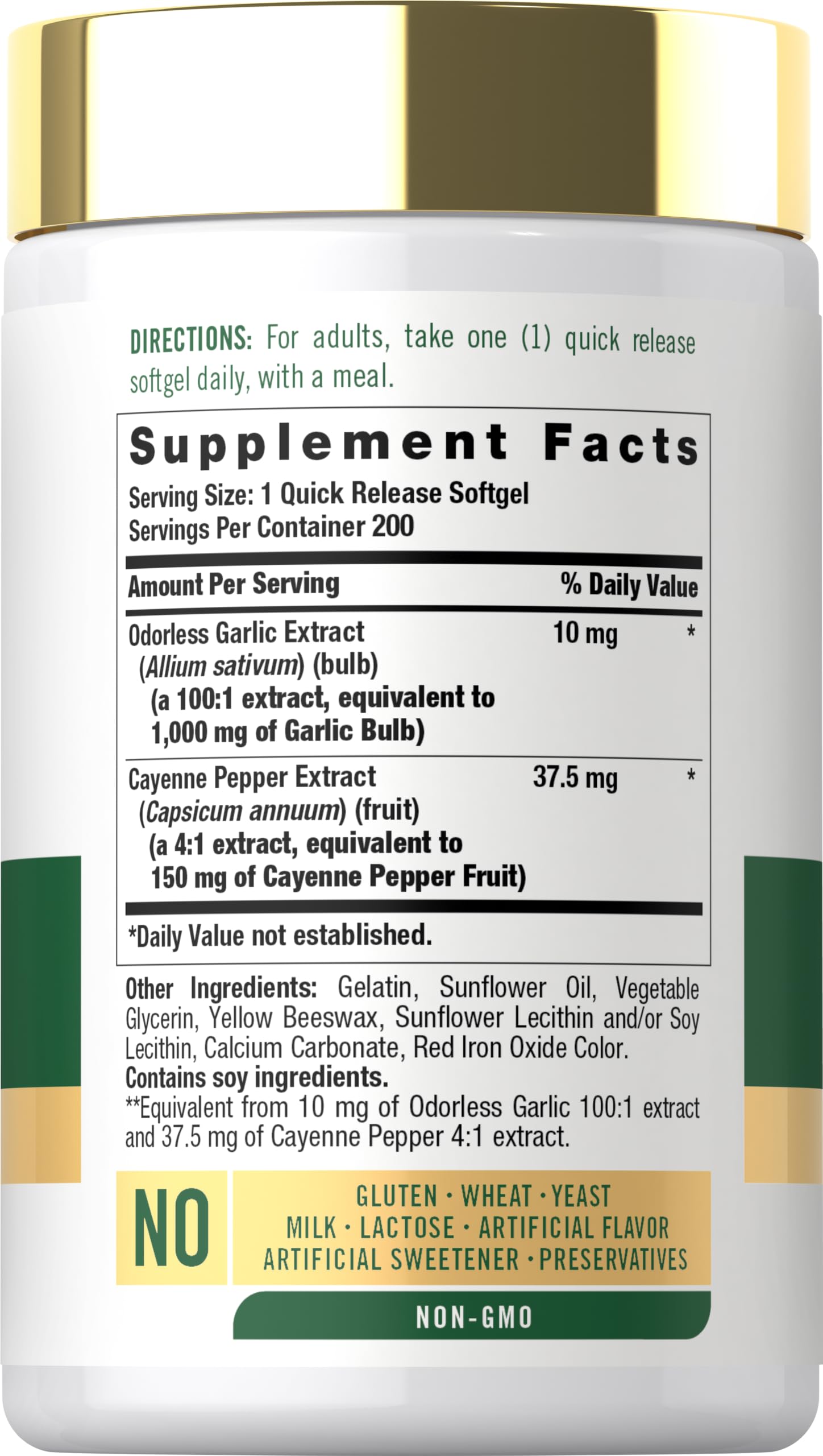 Carlyle Odorless Garlic and Cayenne Supplement | 200 Softgels — Amazon image 2