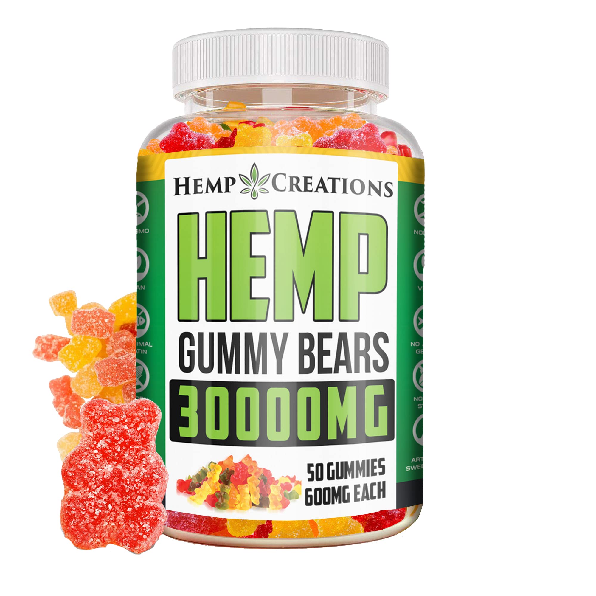 Hemp Gummies Advanced Extra Strength - High Potency Best Gummy Bear Adults - Low Sugar Zero Oil