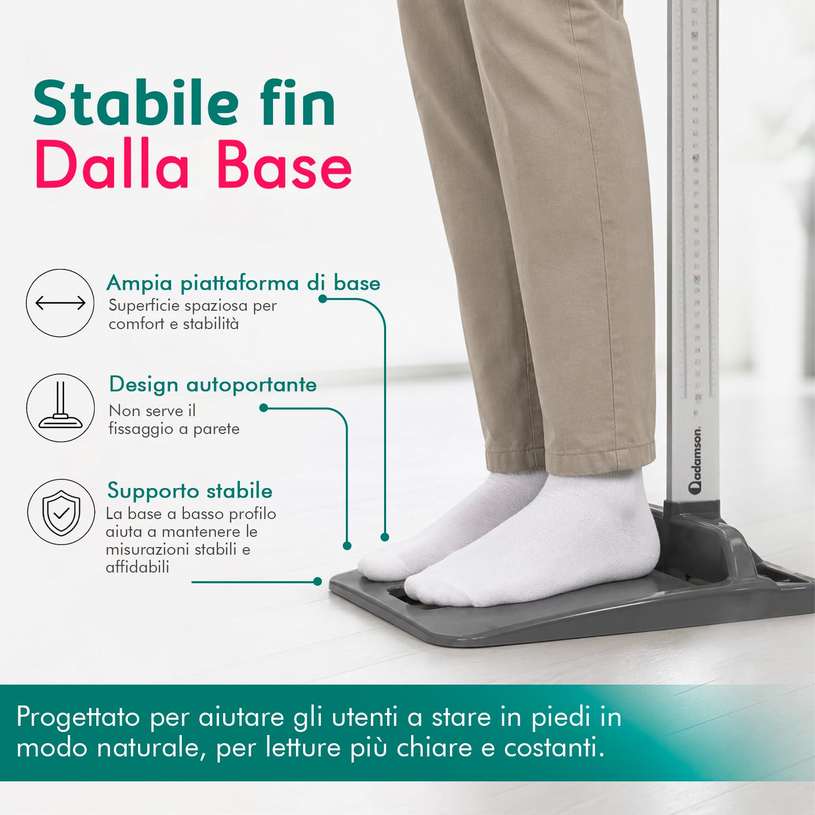 Stadiometer S100 Stadiometro Portatile per la Misurazione Dell Altezza | 20-210 CM, Autoportante per Adulti e Bambini, Uso Medico e Professionale, Struttura e Stabile, Facile da Usare