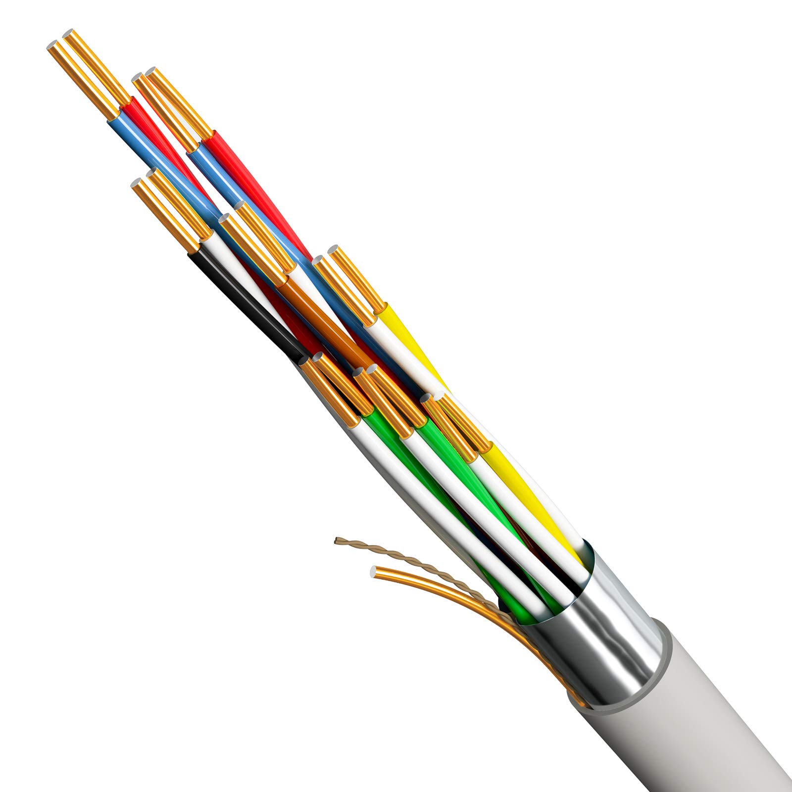 HB-DIGITAL - Cable telefónico (50 m, 8 x 2 x 0,6 J-Y(ST) Y, cable de instalación JYSTY 16 núcleos
