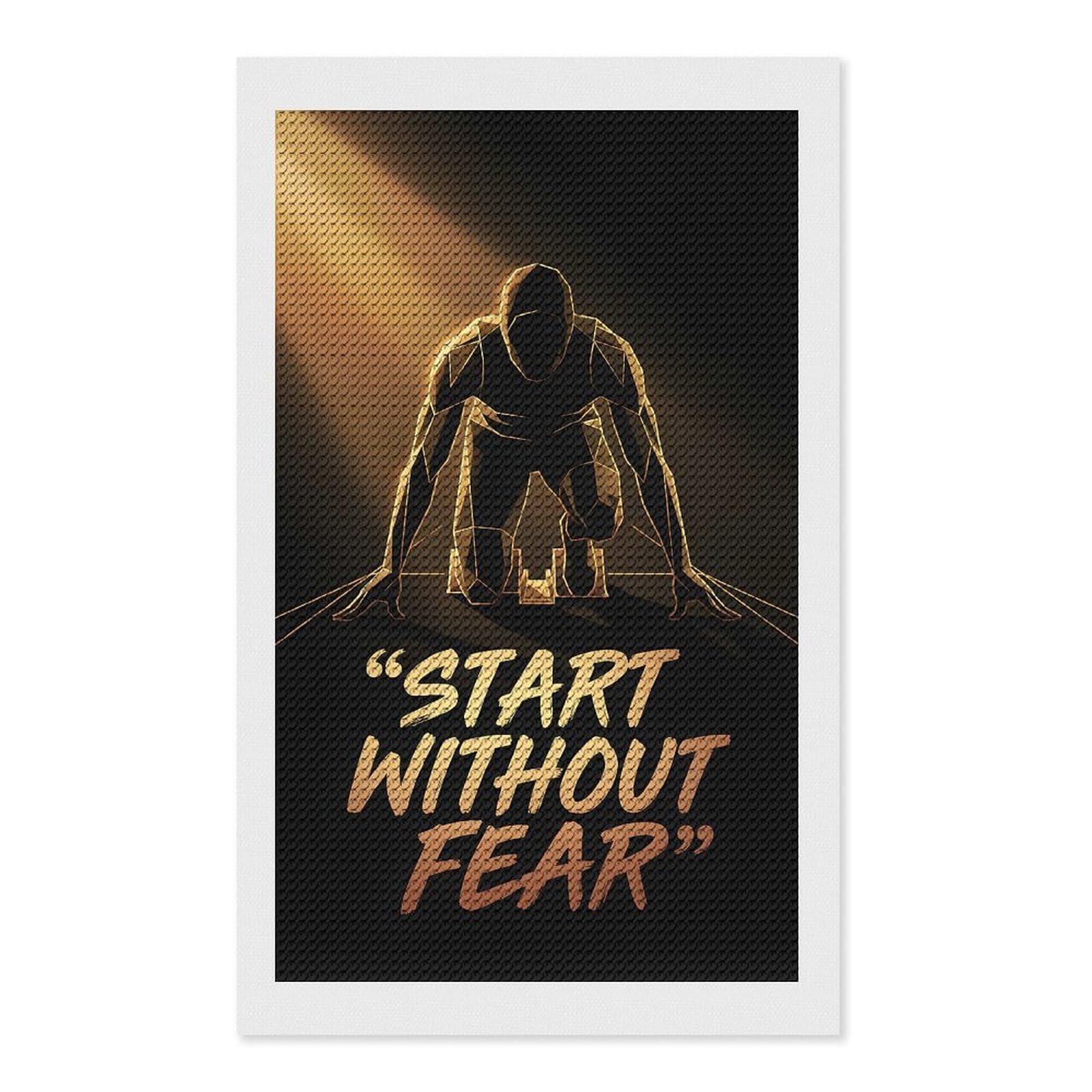 Junmoney Start Without Fear Runner Diamond Painting Set 12"x20", for Beginners, Modern Decor, Simple to Start, Gift Idea, Pleasing Wall Art Project