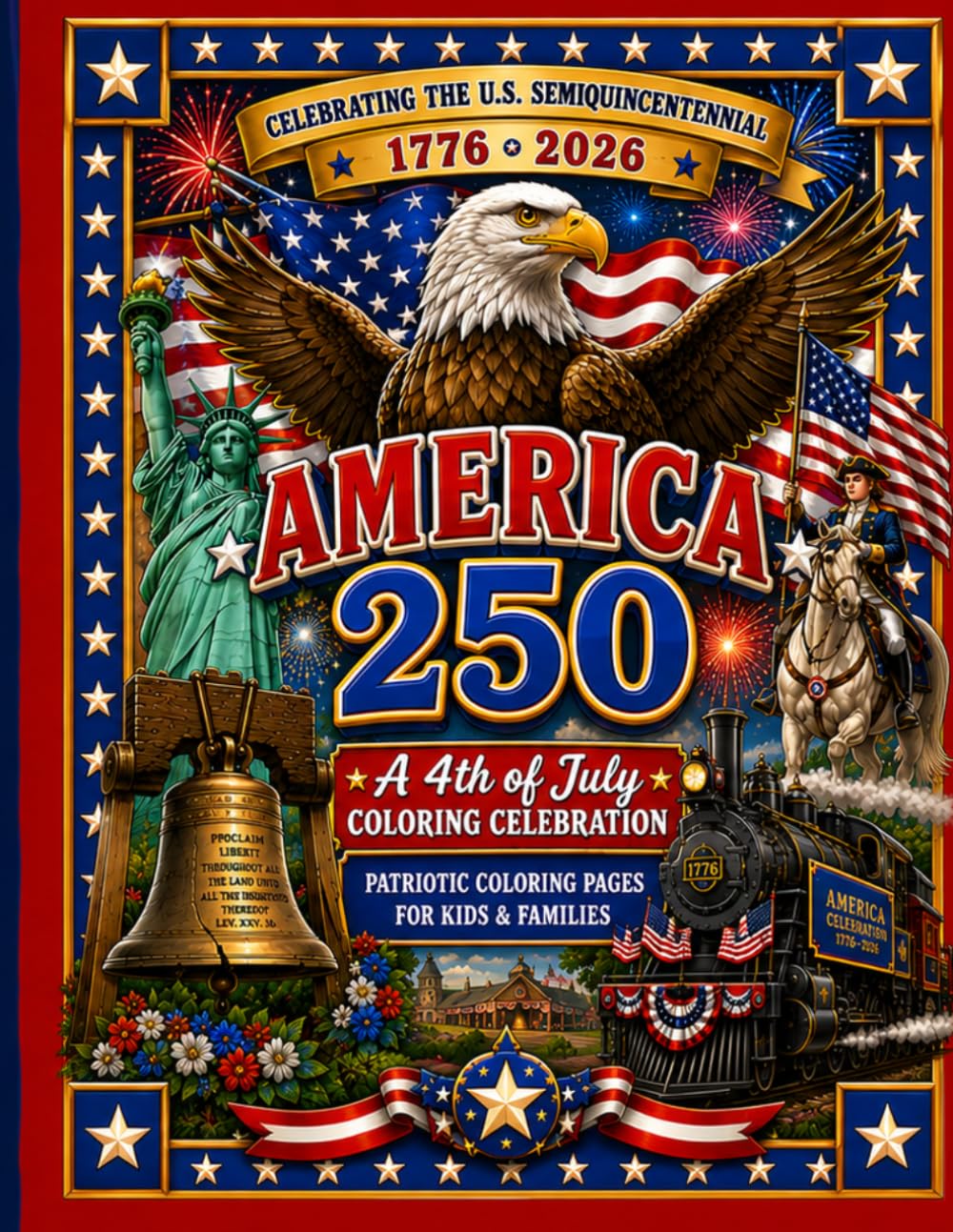 America 250: A 4th of July Coloring Celebration: Patriotic Coloring Pages for Kids and Families