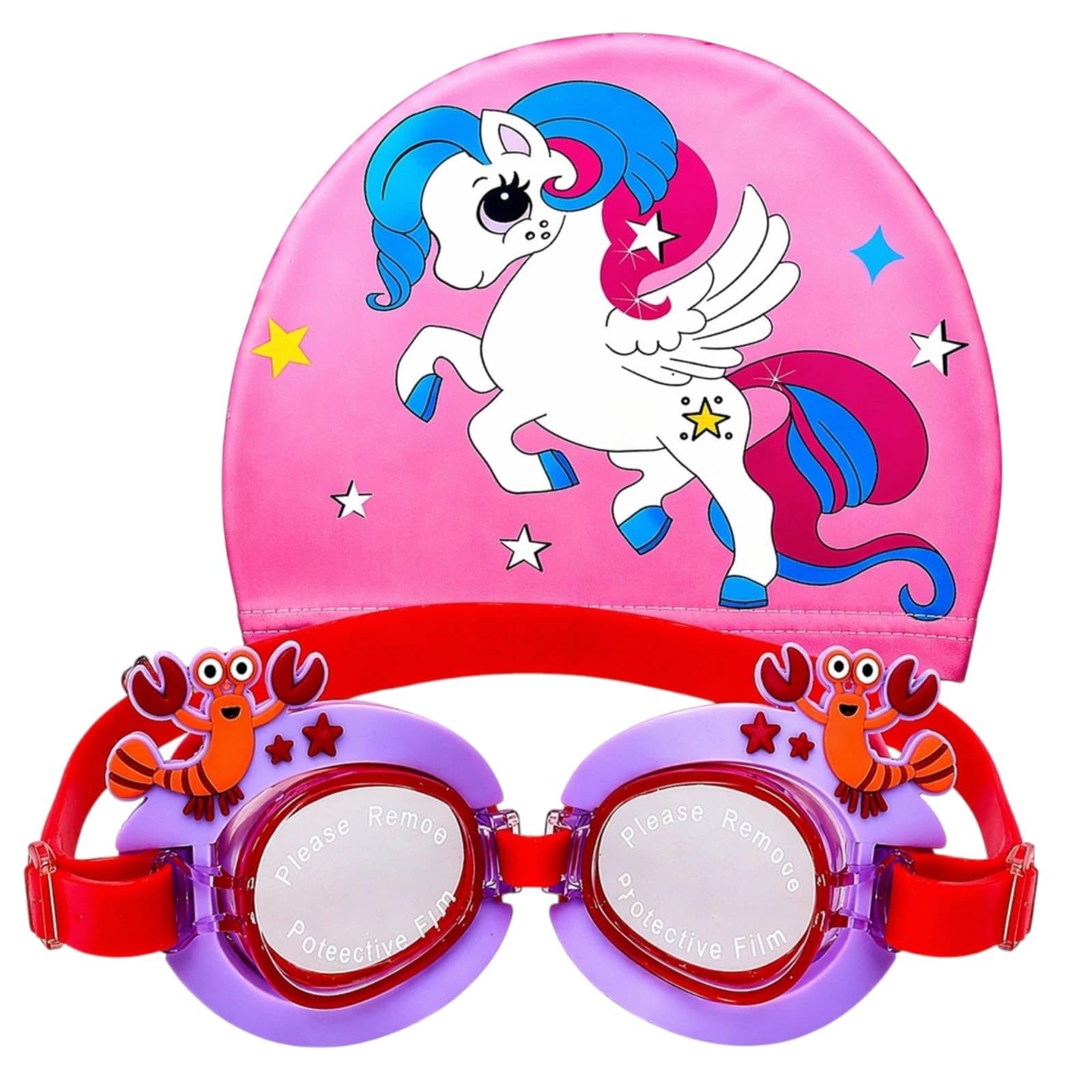 Swimming Goggles And Cap For Kids 6-14 Years, Silicone Cap & UV Protection Swim Glasses For Boys & Girls, Anti Fog & Anti Leak Design With 3D Seal For Clear Wide Angle View-image-6
