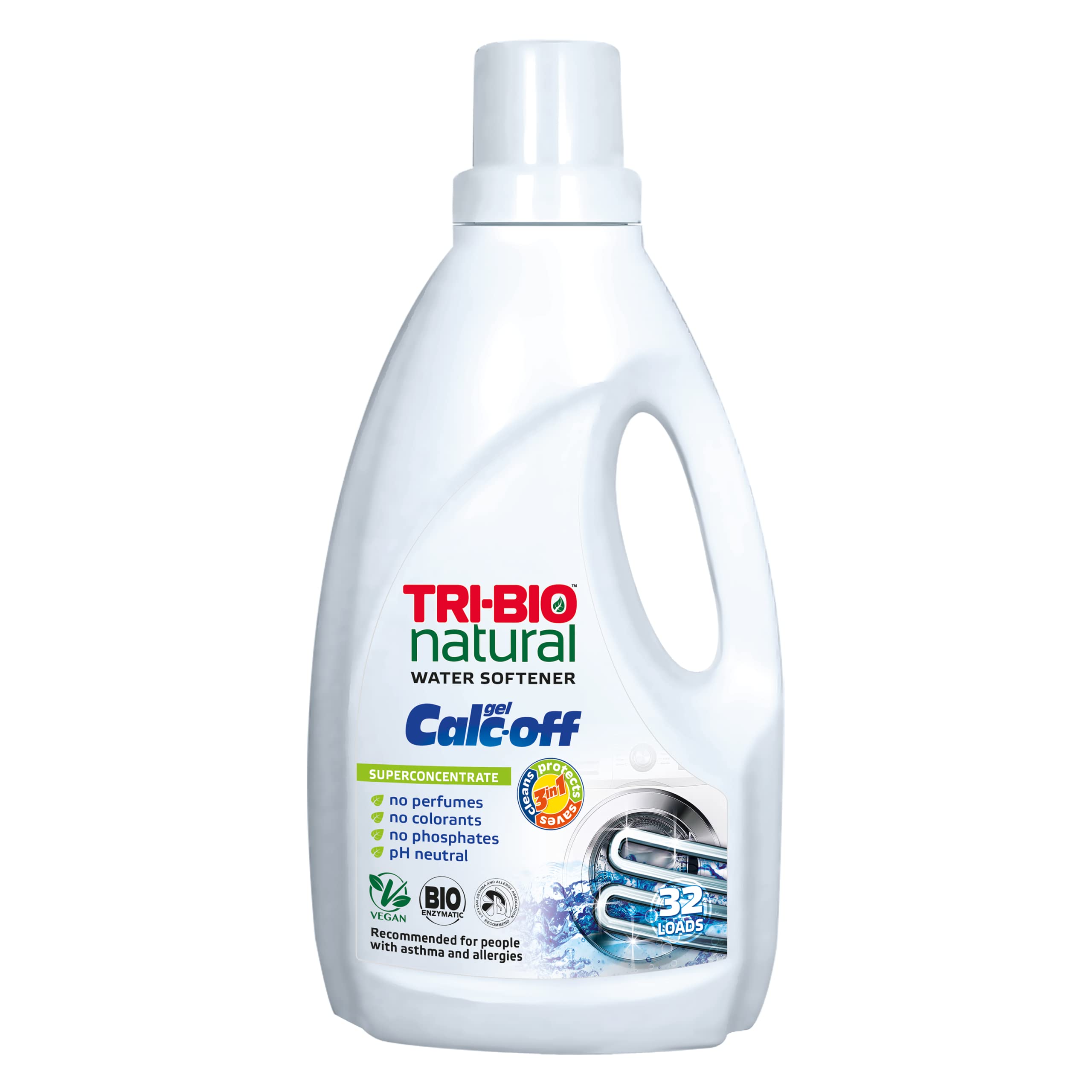 Tri-Bio Eco Super Concentrated Water Softener Calc Off Gel 940Ml Washing Machine Descaler And Cleaner