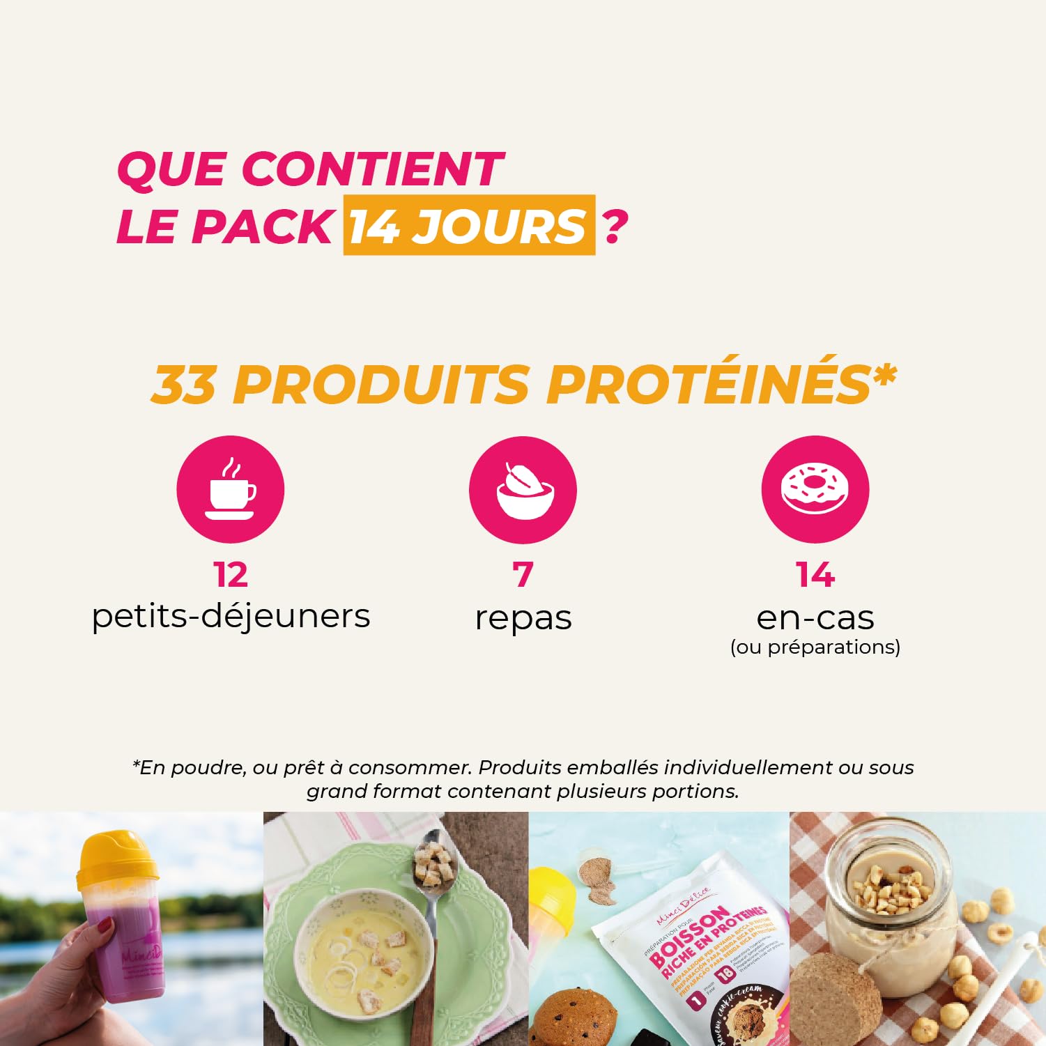 Dieta para perder peso hiperproteica Pack 14 días 33 productos sin gluten 1 coctelera y 1 guía de regalo – pérdida de peso optimizada en 2 semanas