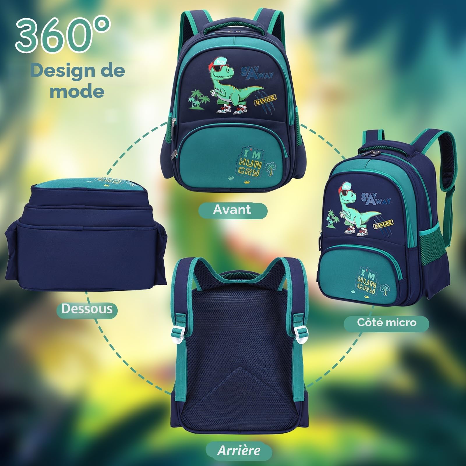 Sac à dos pour maternelle, Enfants Sac À Dos avec Laisse De Sécurité, Enfants Enfant Dinosaure Sac pour Garçons Filles, maternelle École Bookbag Sac à Dos Enfant pour à L’ école Maternelle