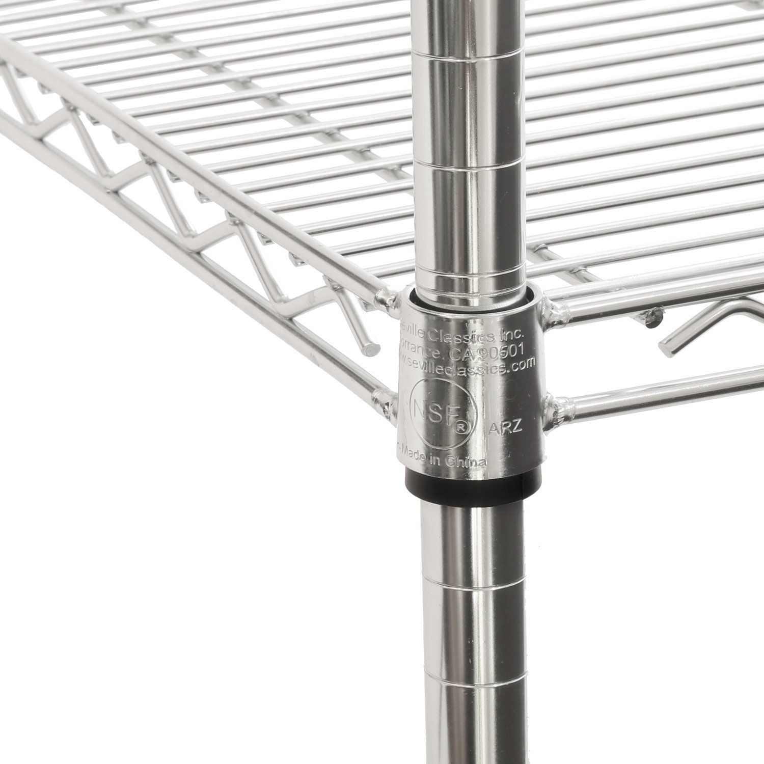 Seville Classics SHE18495ZB UltraZinc Schwerlastregal mit 5 Böden und Lenkrollen, Metall, verzinkt silber, 121.9 x 45.7 x 182.8 cm