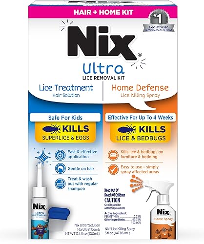 Miniatura 27 de Kit de tratamiento para piojos Nix para cabello y hogar, solución ultra para el cabello (3.4 fl oz), aerosol para matar chinches y piojos en el