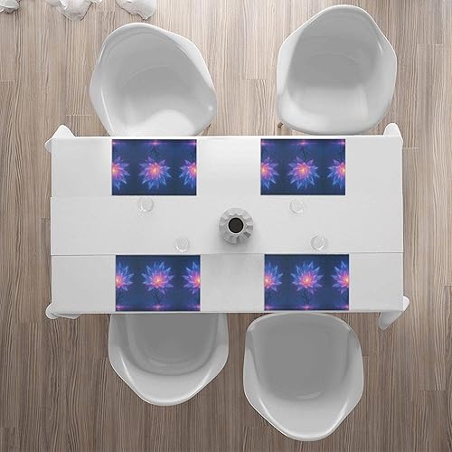 Miniatura 6 de Rectangular Placemats Set of 4, Heat Resistant Crystal Giant Flower Printed Kitchen Dining Table Mats