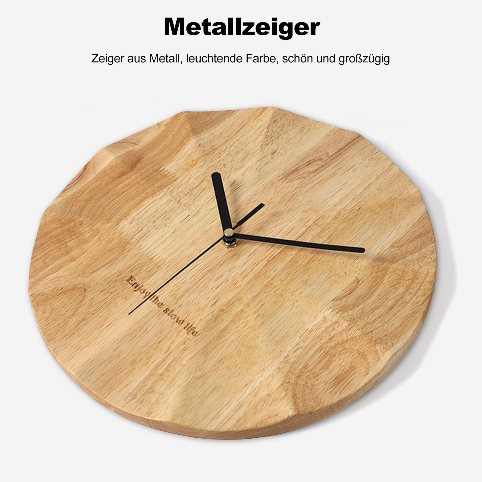Ergocar Wanduhr, Modernes Minimalistisches Design Holzwanduhr Ruhig 30 cm (11,81 Zoll) Alle -Gesalidiertes Holz Geeignet Für Wohnzimmer, Schlafzimmer, Wand -Dekoration