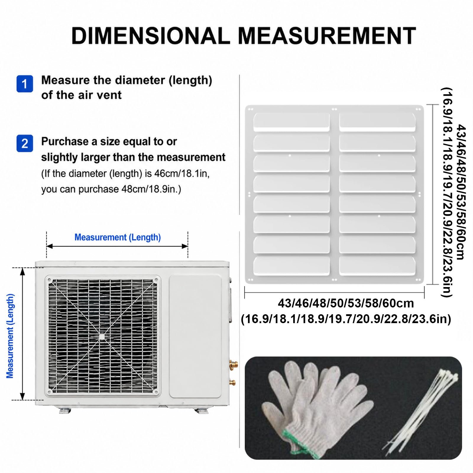 Deflettore D'Aria per Unità Esterna Condizionatore Copertura Deflettrice per Condensatore Protezione Antivento In Acciaio Zincato Installazione Senza Fori Adatto per Uso Esterno 50x50cm/19.7x19.7in